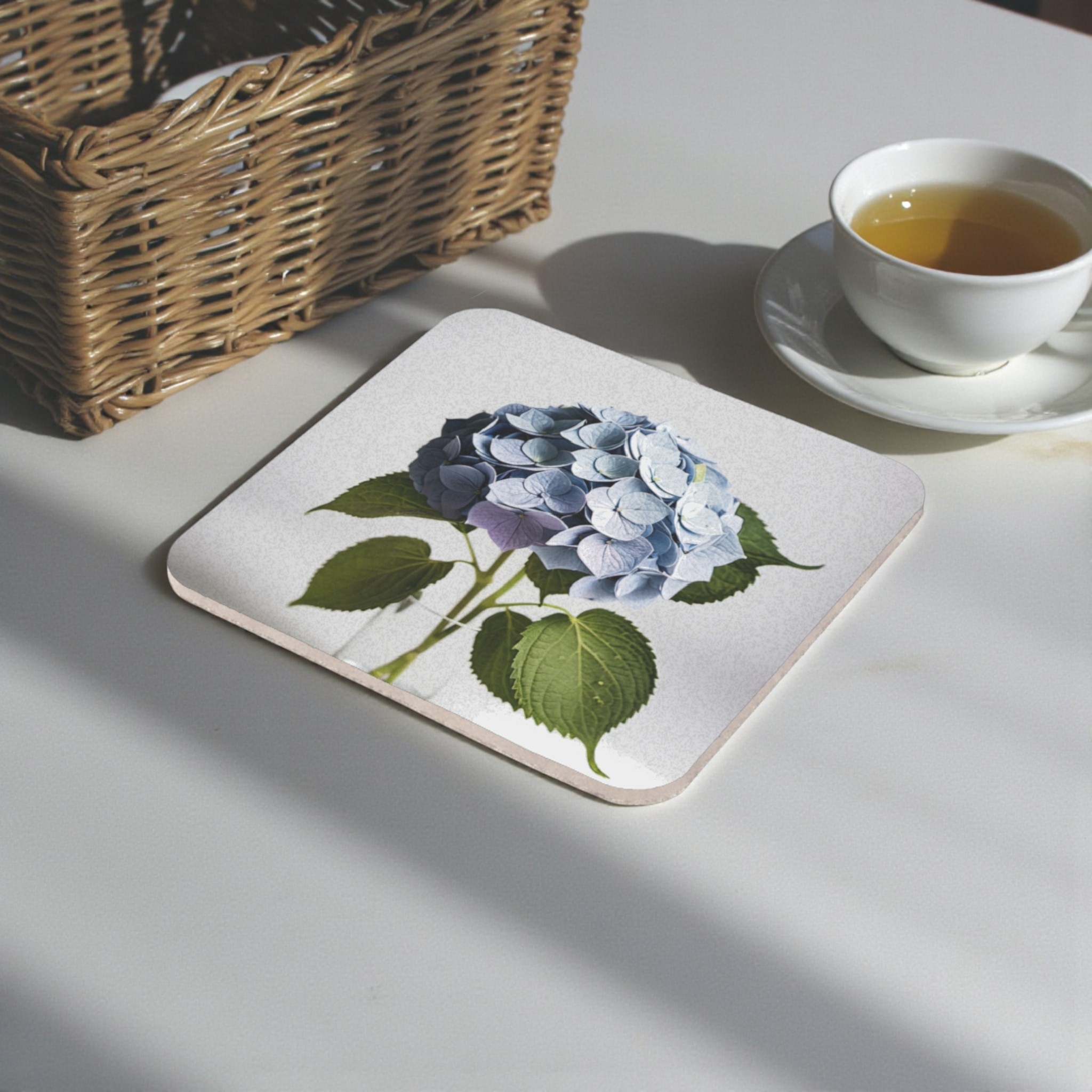Elegant Hydrangea Back Cork Coaster