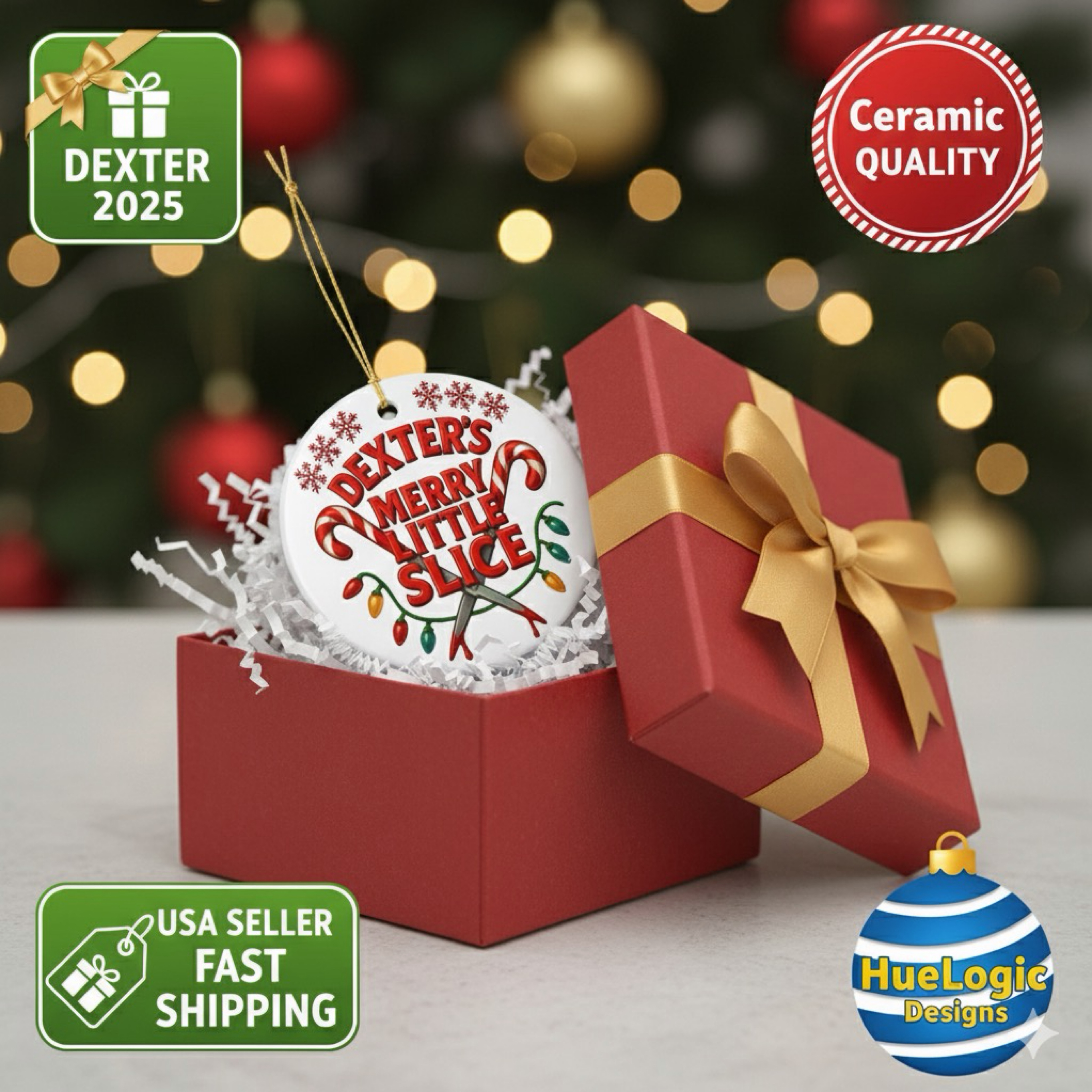 2025 Dexter “Merry Little Slice” Christmas Ornament Ceramic Holiday Decoration product thumbnail image 2025 Dexter “Merry Little Slice” Christmas Ornament Ceramic Holiday Decoration product thumbnail image