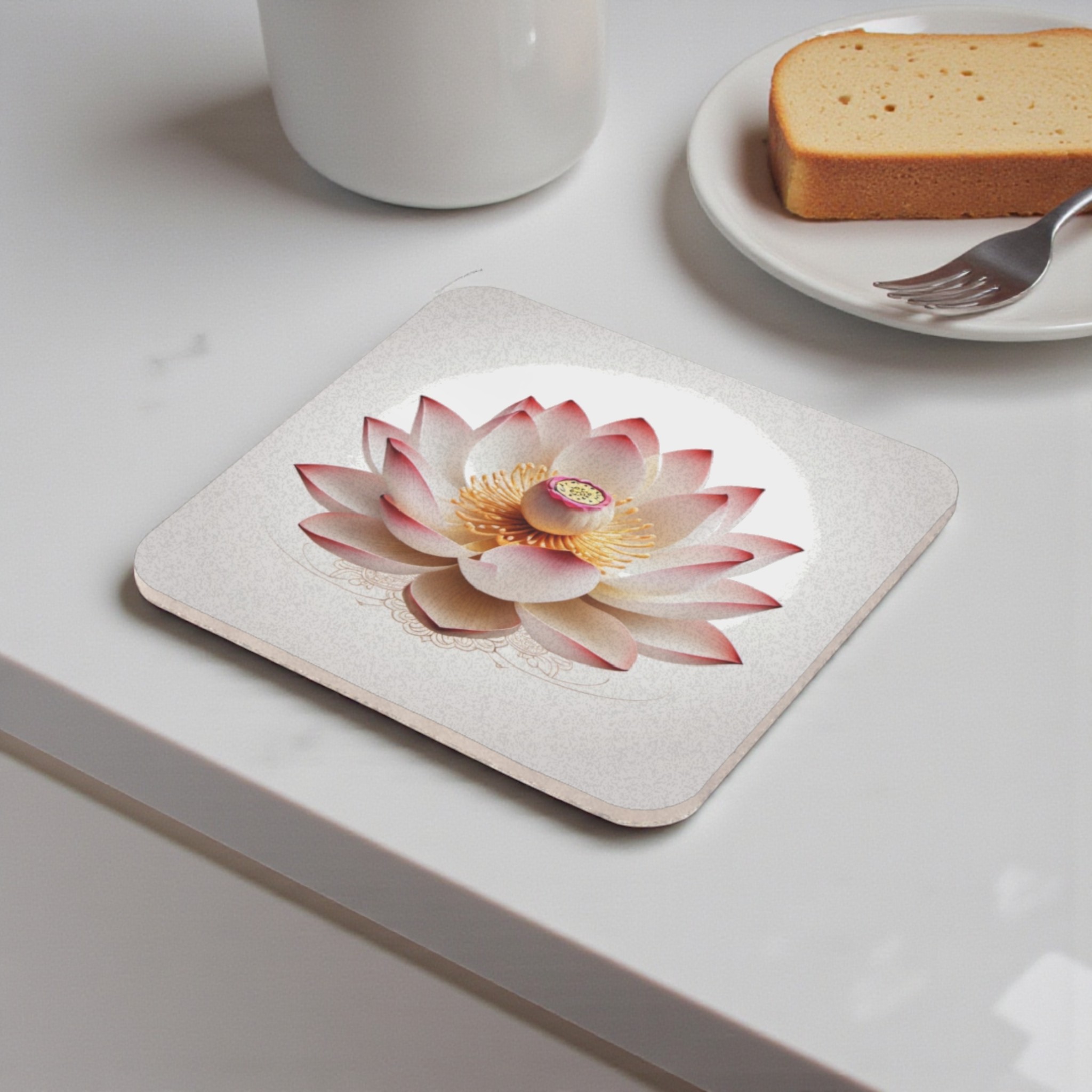 Graceful Botanical Floral Cork Back Coaster