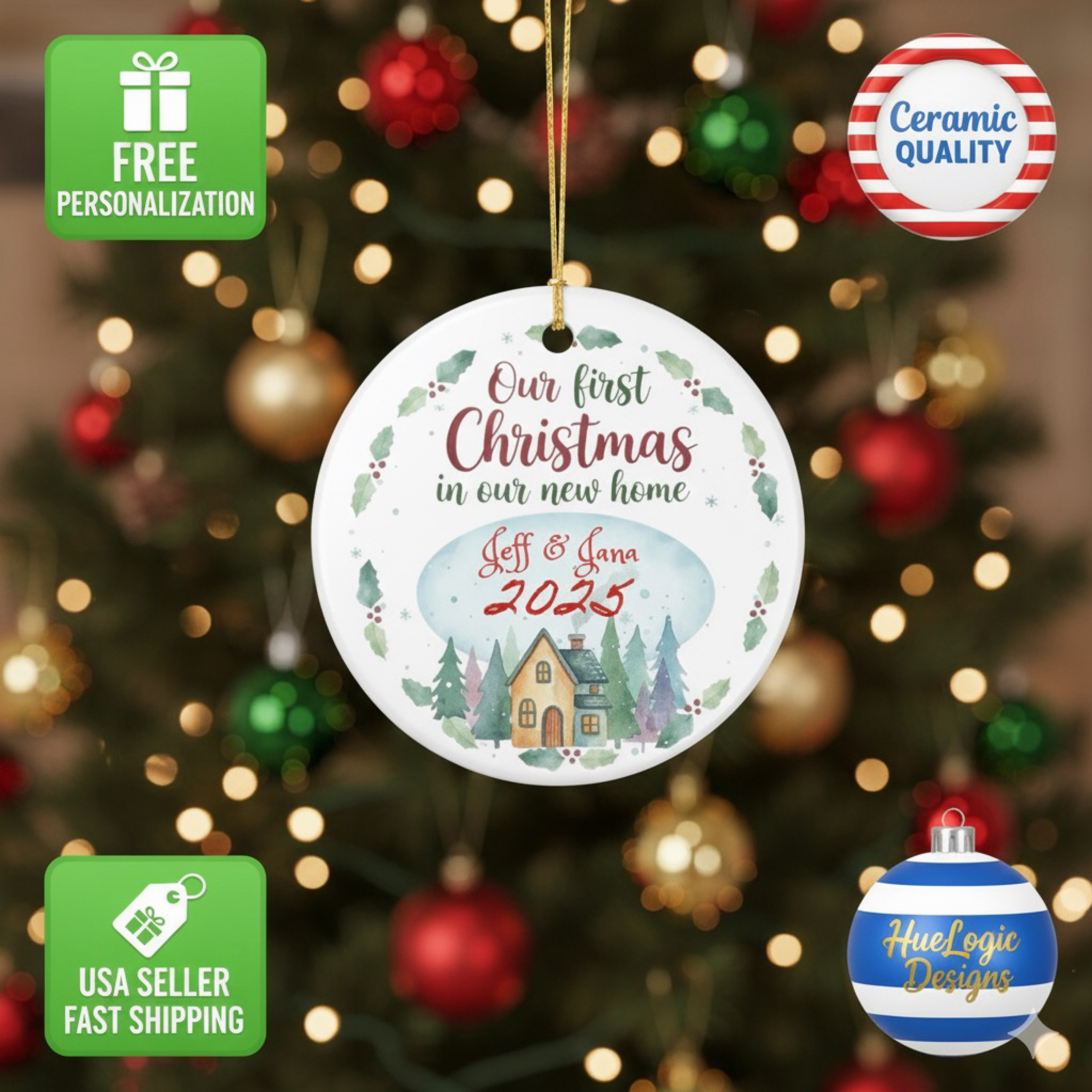 Personalized Our First Christmas in Our New Home Ornament 2025 Ceramic Keepsake product thumbnail image Personalized Our First Christmas in Our New Home Ornament 2025 Ceramic Keepsake product thumbnail image