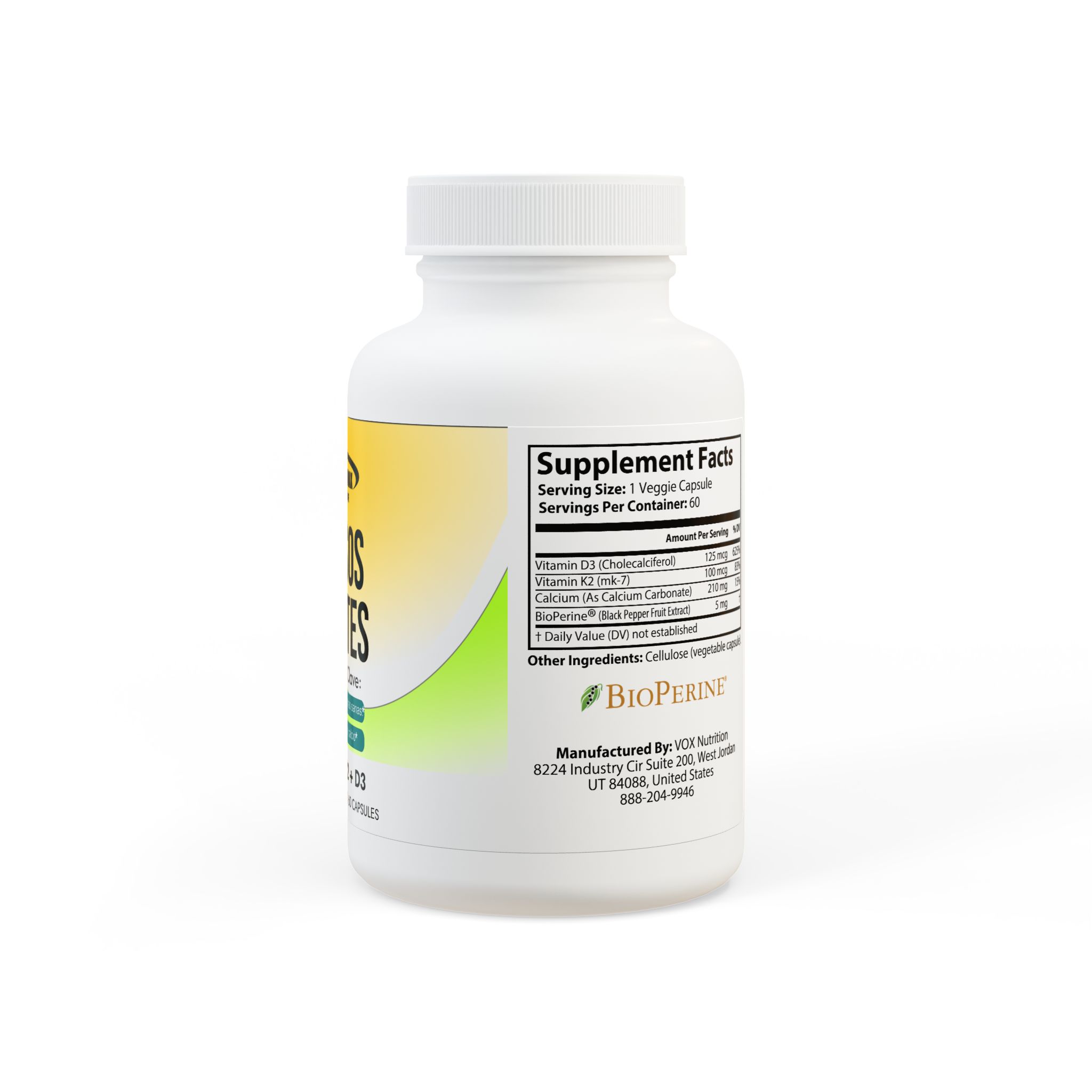 Vitamina K2 + Vitamina D3 Suplemento para huesos fuertes. product thumbnail image