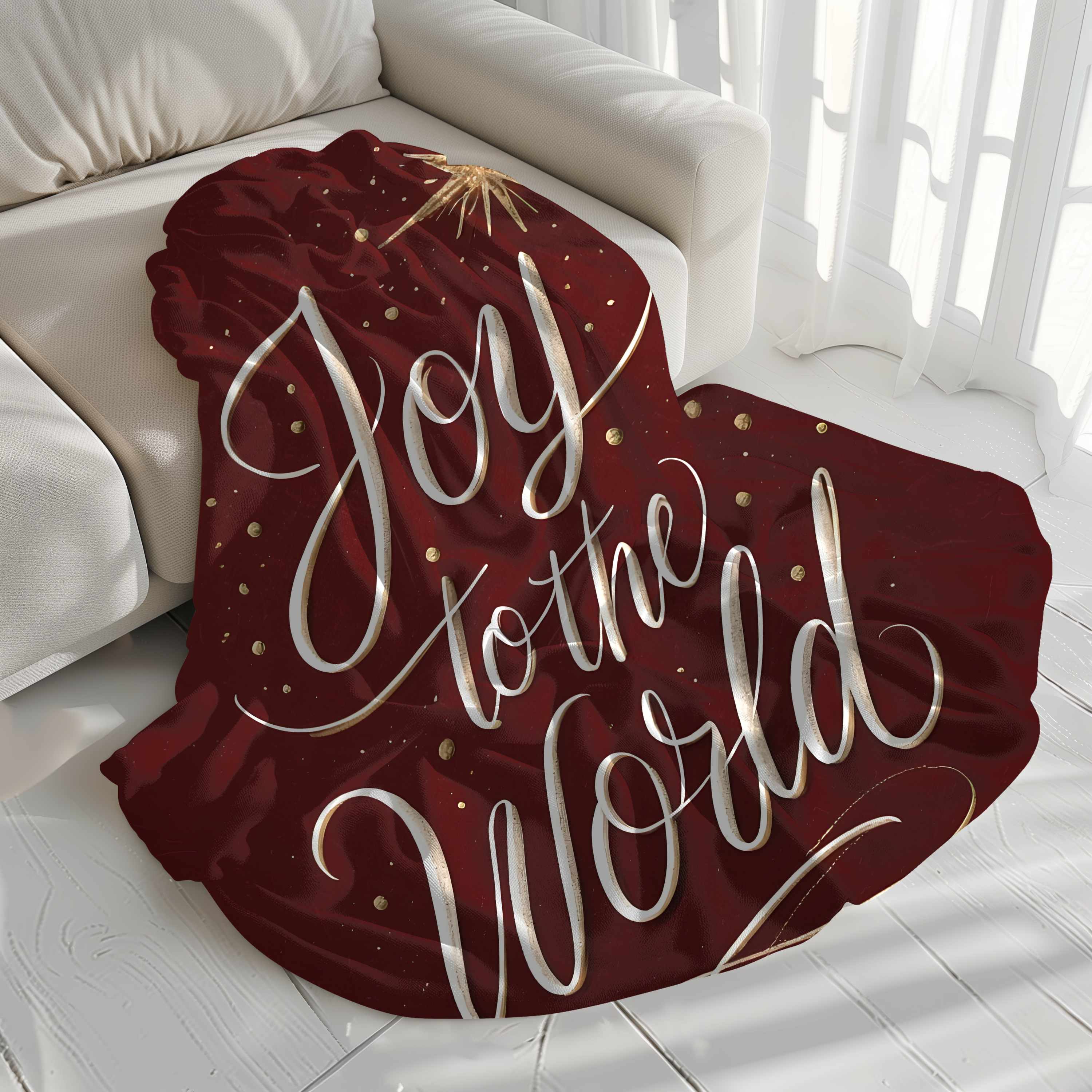 Joy to the World Sherpa Fleece Blanket | Christmas Christian Throw | Faith Home Decor Gift product thumbnail image Joy to the World Sherpa Fleece Blanket | Christmas Christian Throw | Faith Home Decor Gift product thumbnail image
