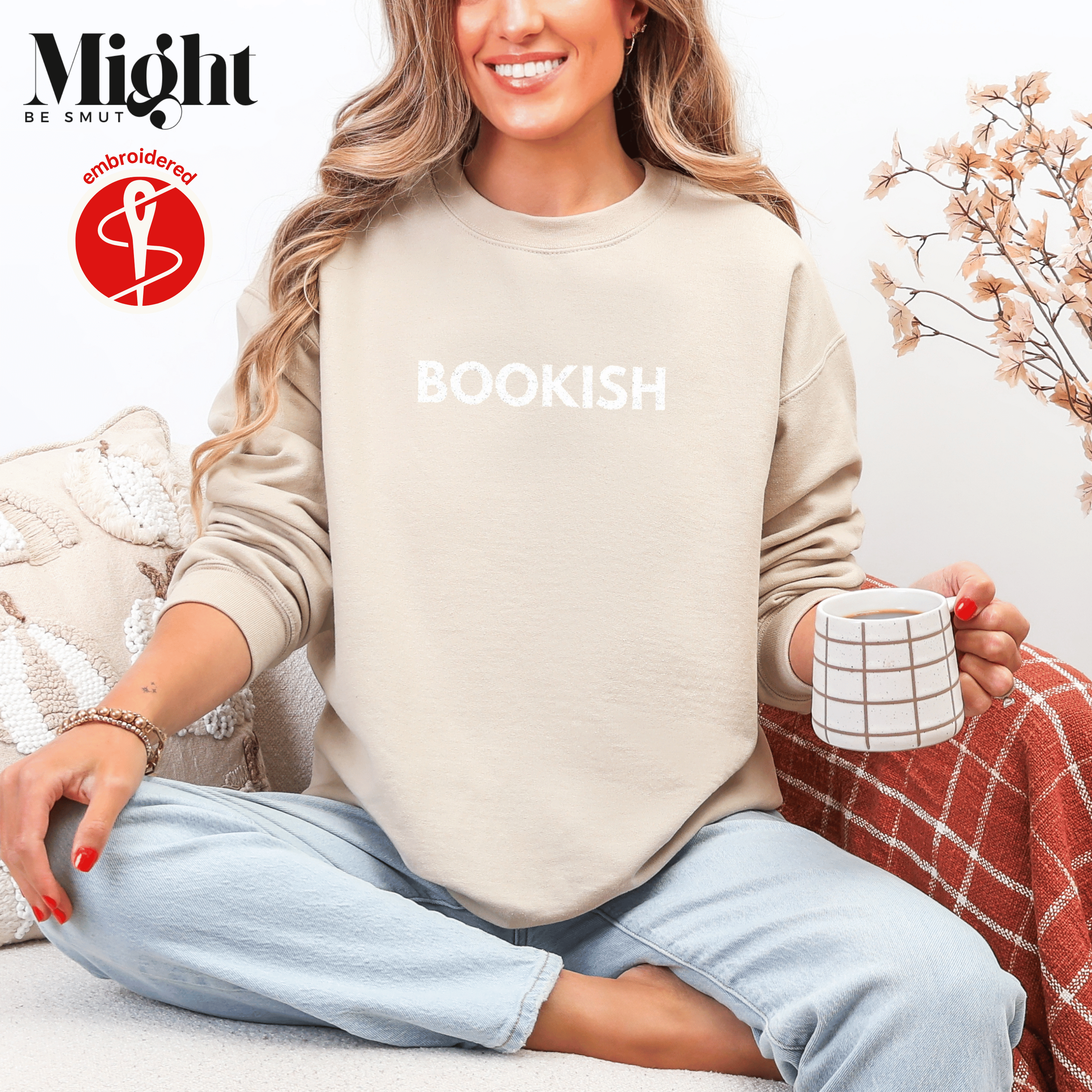 Embroidered Bookish Crewneck Sweatshirt  product thumbnail image