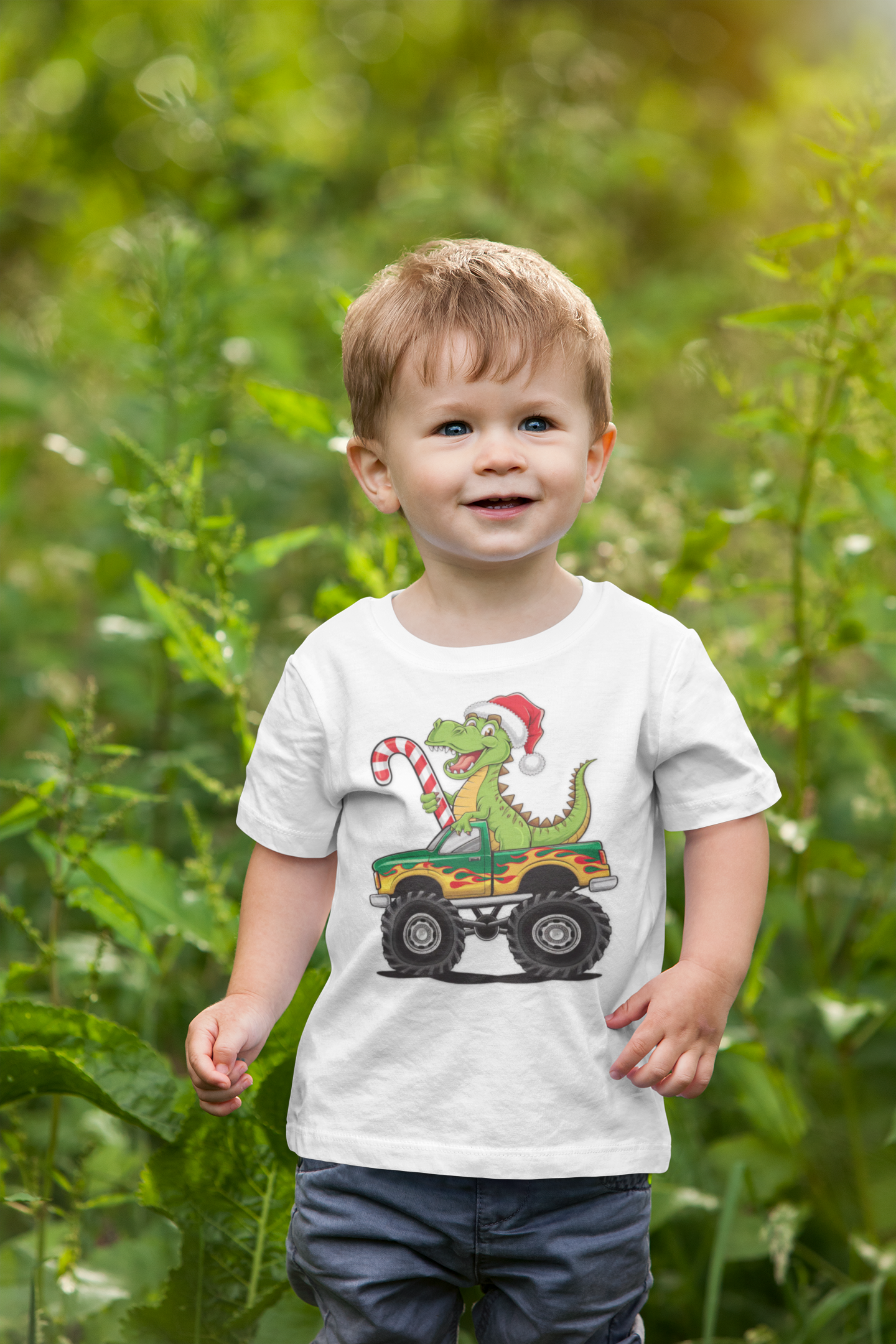 Kids Christmas Dino Tee, Holiday Gift for Boys, Festive Children's Shirt, Monster Truck T-Shirt, Christmas Dinosaur Top, Kids Holiday product thumbnail image Kids Christmas Dino Tee, Holiday Gift for Boys, Festive Children's Shirt, Monster Truck T-Shirt, Christmas Dinosaur Top, Kids Holiday product thumbnail image