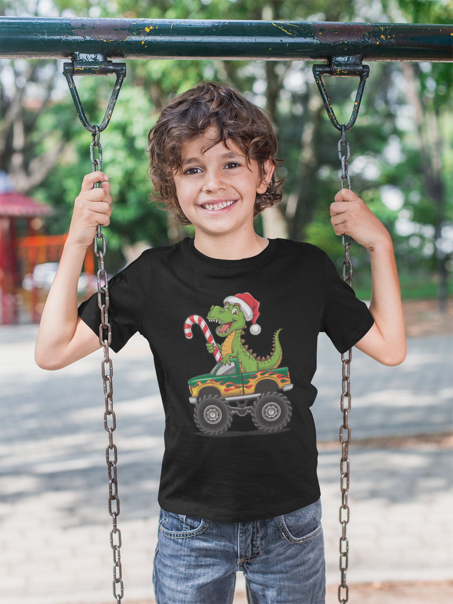 Kids Christmas Dino Tee, Holiday Gift for Boys, Festive Children's Shirt, Monster Truck T-Shirt, Christmas Dinosaur Top, Kids Holiday product thumbnail image Kids Christmas Dino Tee, Holiday Gift for Boys, Festive Children's Shirt, Monster Truck T-Shirt, Christmas Dinosaur Top, Kids Holiday product thumbnail image