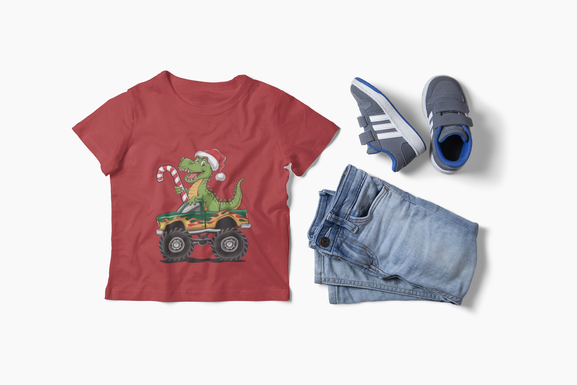 Kids Christmas Dino Tee, Holiday Gift for Boys, Festive Children's Shirt, Monster Truck T-Shirt, Christmas Dinosaur Top, Kids Holiday product thumbnail image Kids Christmas Dino Tee, Holiday Gift for Boys, Festive Children's Shirt, Monster Truck T-Shirt, Christmas Dinosaur Top, Kids Holiday product thumbnail image