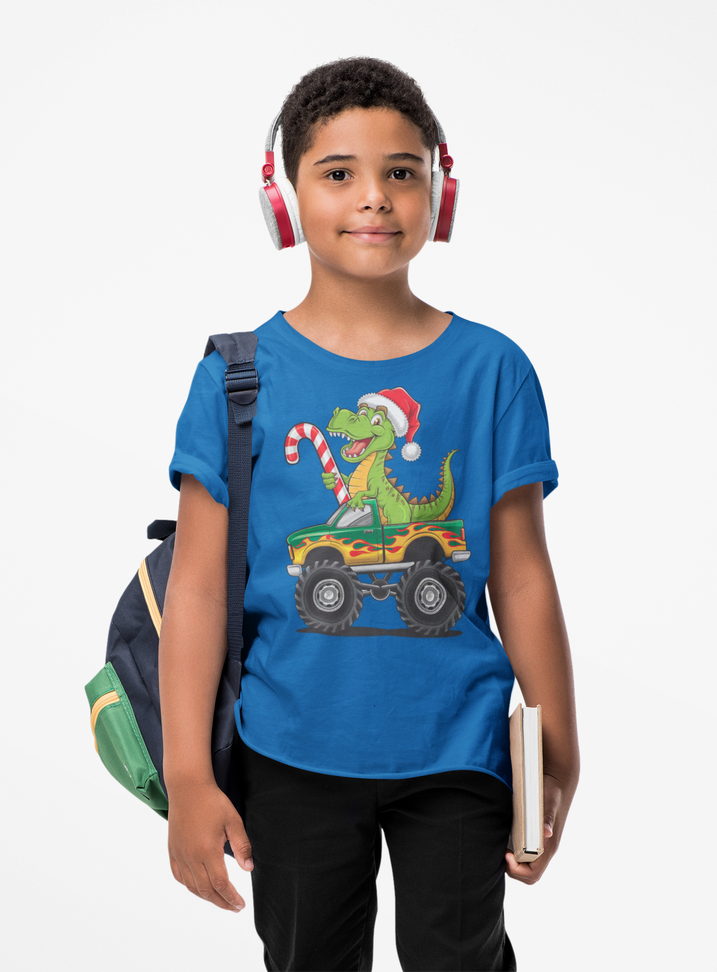 Kids Christmas Dino Tee, Holiday Gift for Boys, Festive Children's Shirt, Monster Truck T-Shirt, Christmas Dinosaur Top, Kids Holiday product thumbnail image Kids Christmas Dino Tee, Holiday Gift for Boys, Festive Children's Shirt, Monster Truck T-Shirt, Christmas Dinosaur Top, Kids Holiday product thumbnail image