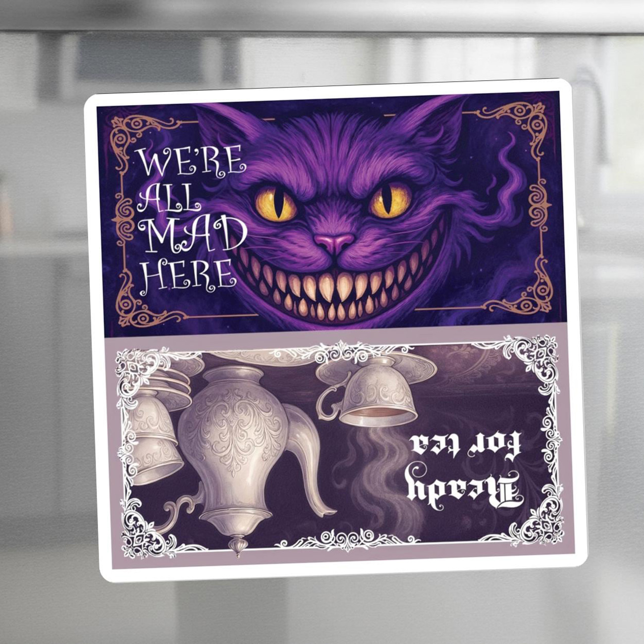 Ready for Tea or We're All Mad Here | Reversible Wonderland Magnet product thumbnail image