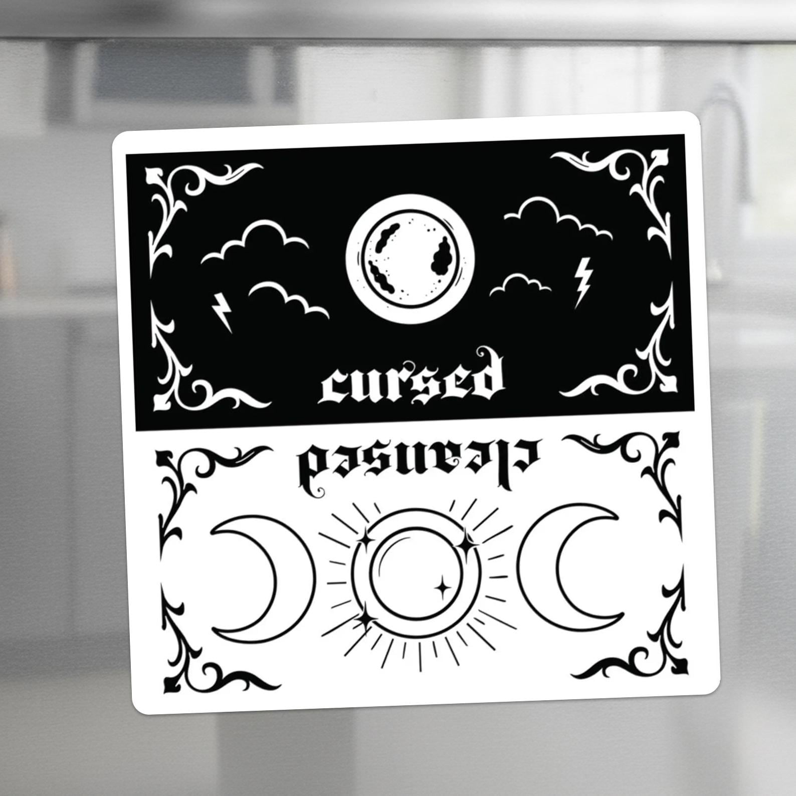 Cleansed or Cursed: Reversible Mystic Moon Dishwasher Magnet | Unique Home Decor, Alternative Art, Halloween Decor, Gift Ideas, Witchy Vibes Cleansed or Cursed: Reversible Mystic Moon Dishwasher Magnet | Unique Home Decor, Alternative Art, Halloween Decor, Gift Ideas, Witchy Vibes