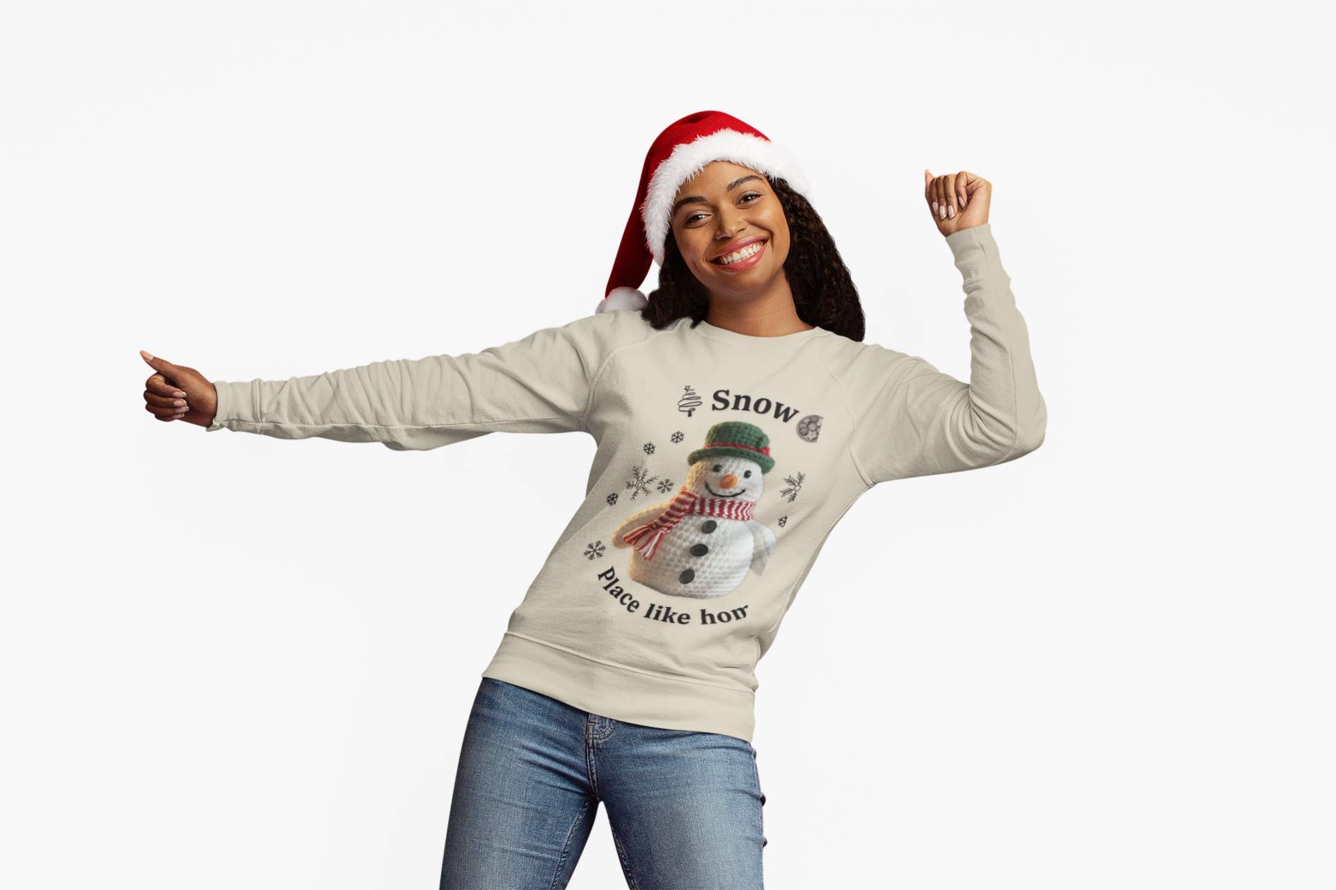 Snow Place Like Home Sweatshirt — Cozy Snowman Christmas Crewneck product thumbnail image Snow Place Like Home Sweatshirt — Cozy Snowman Christmas Crewneck product thumbnail image
