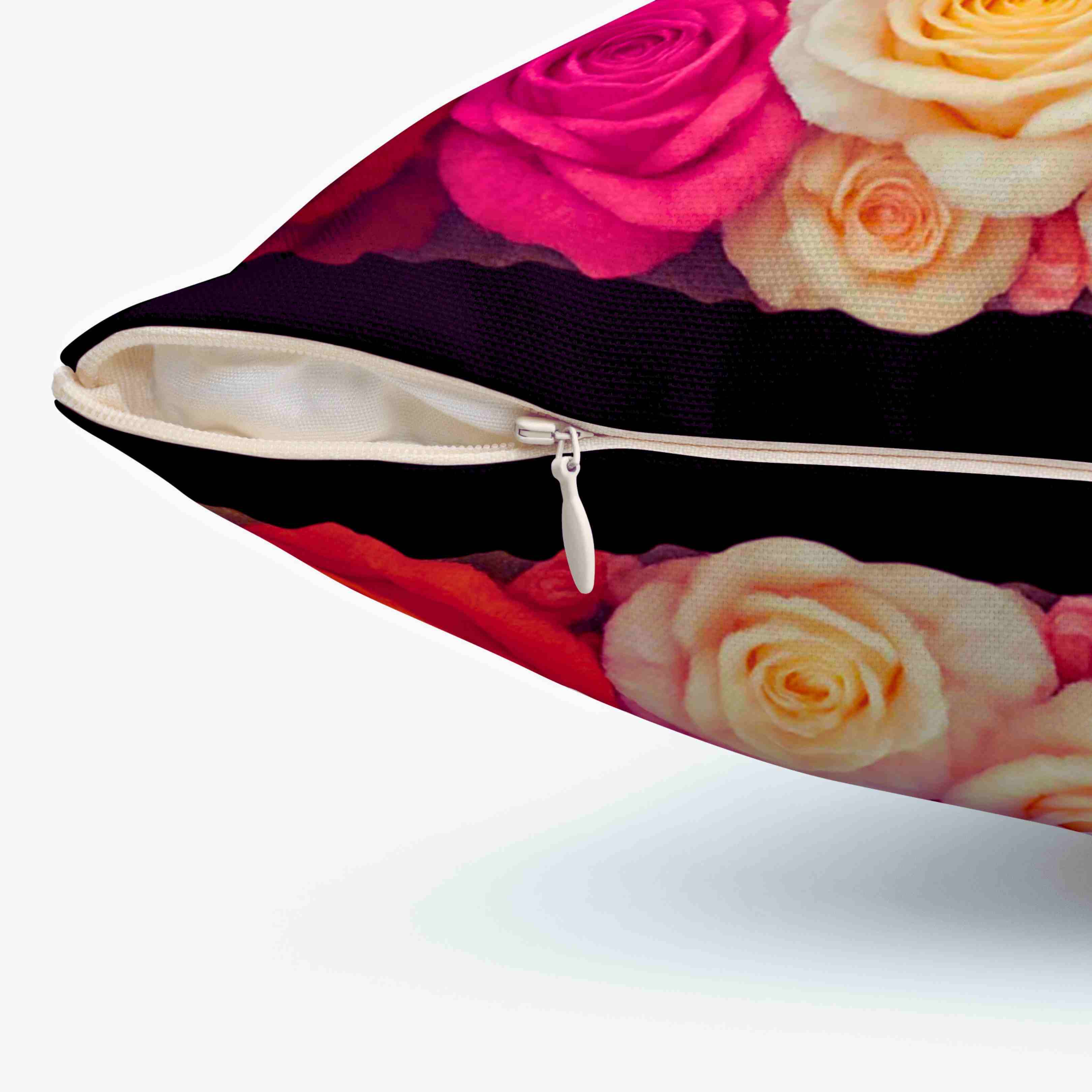 Multicolor Rose Bouquet Pillow | Floral Decorative Square Pillow product thumbnail image Multicolor Rose Bouquet Pillow | Floral Decorative Square Pillow product thumbnail image