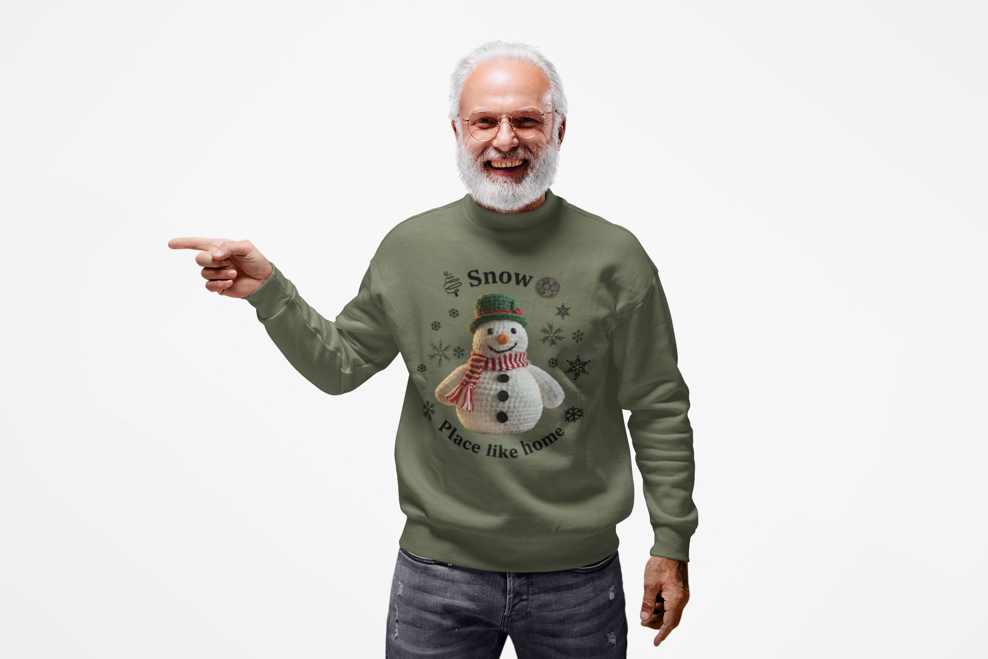 Snow Place Like Home Sweatshirt — Cozy Snowman Christmas Crewneck product thumbnail image Snow Place Like Home Sweatshirt — Cozy Snowman Christmas Crewneck product thumbnail image