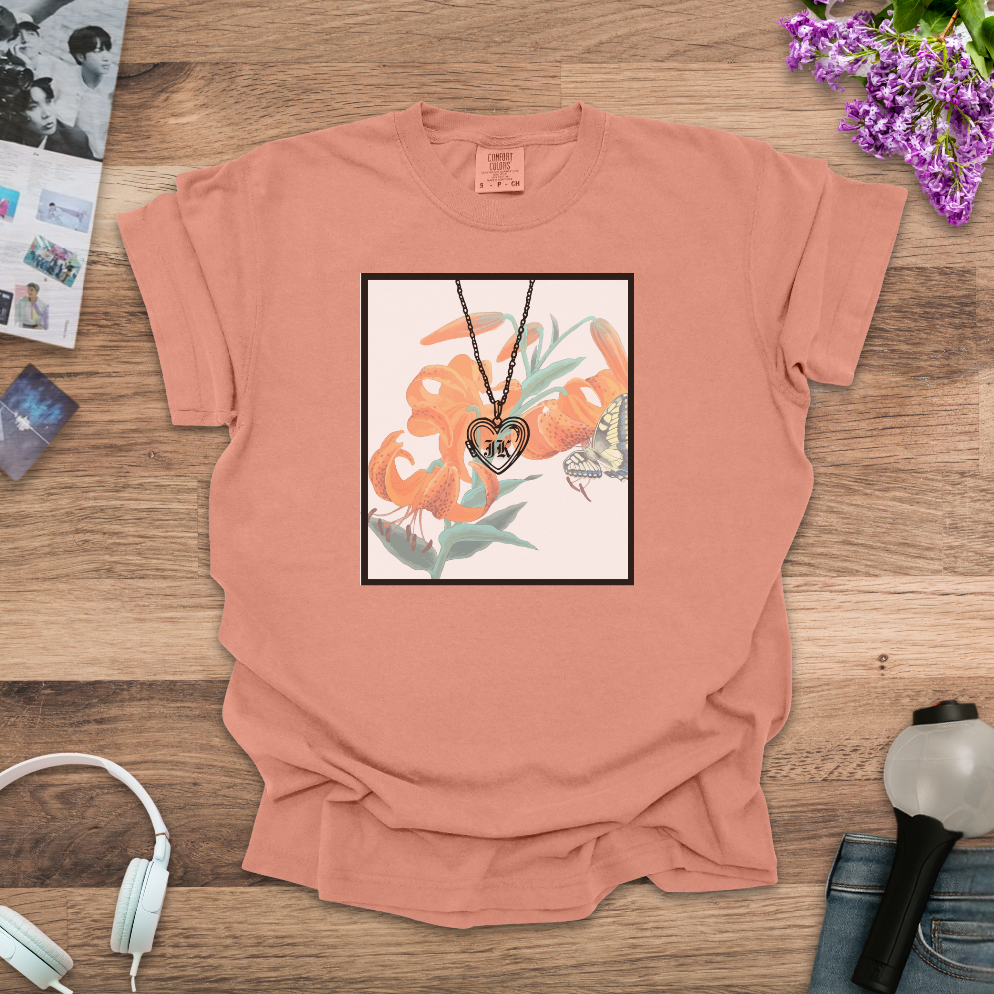 Birthflower Tiger Lily Shirt Floral Locket Shirt product thumbnail image Birthflower Tiger Lily Shirt Floral Locket Shirt product thumbnail image