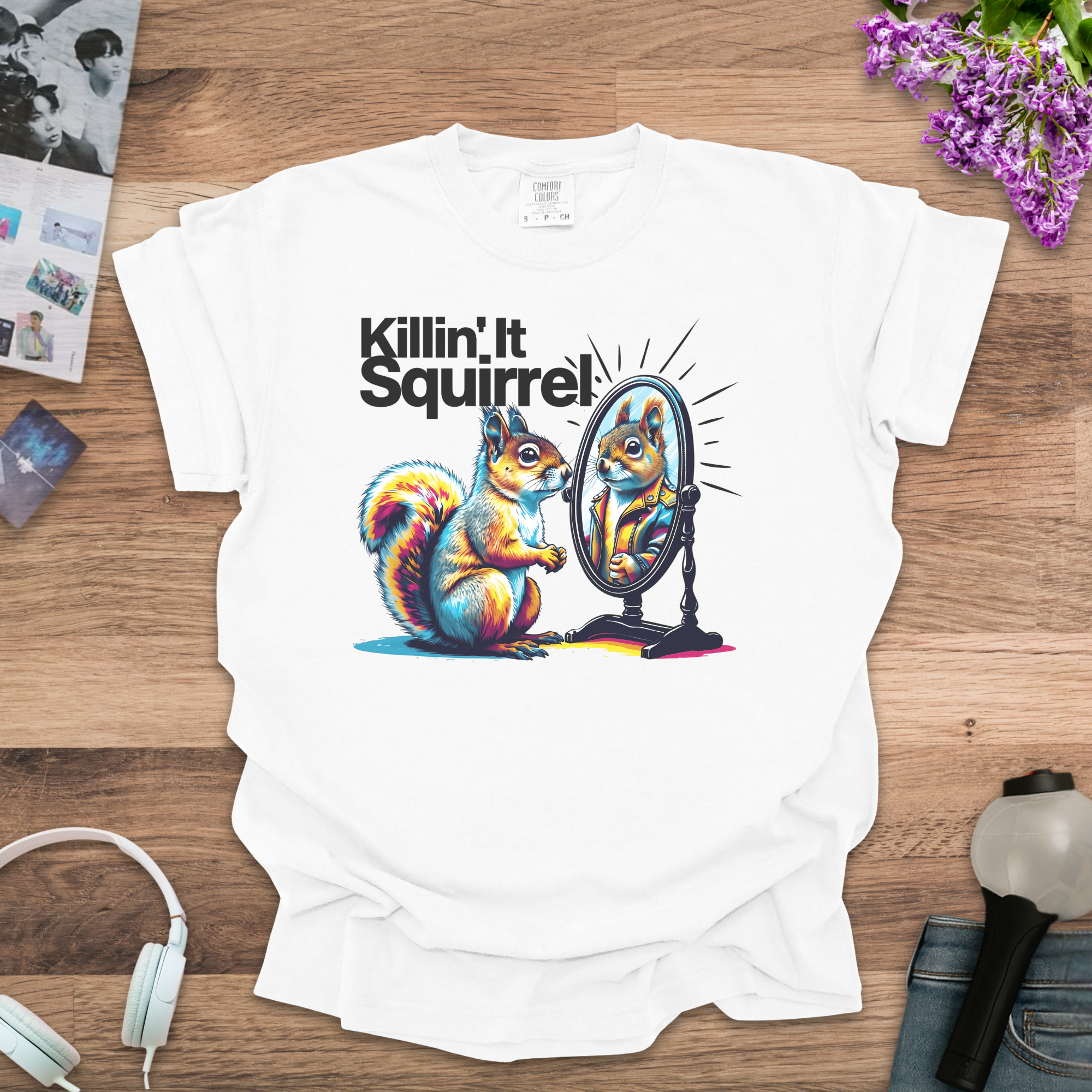 Squirrel Shirt Killin It Graphic Tee product thumbnail image Squirrel Shirt Killin It Graphic Tee product thumbnail image