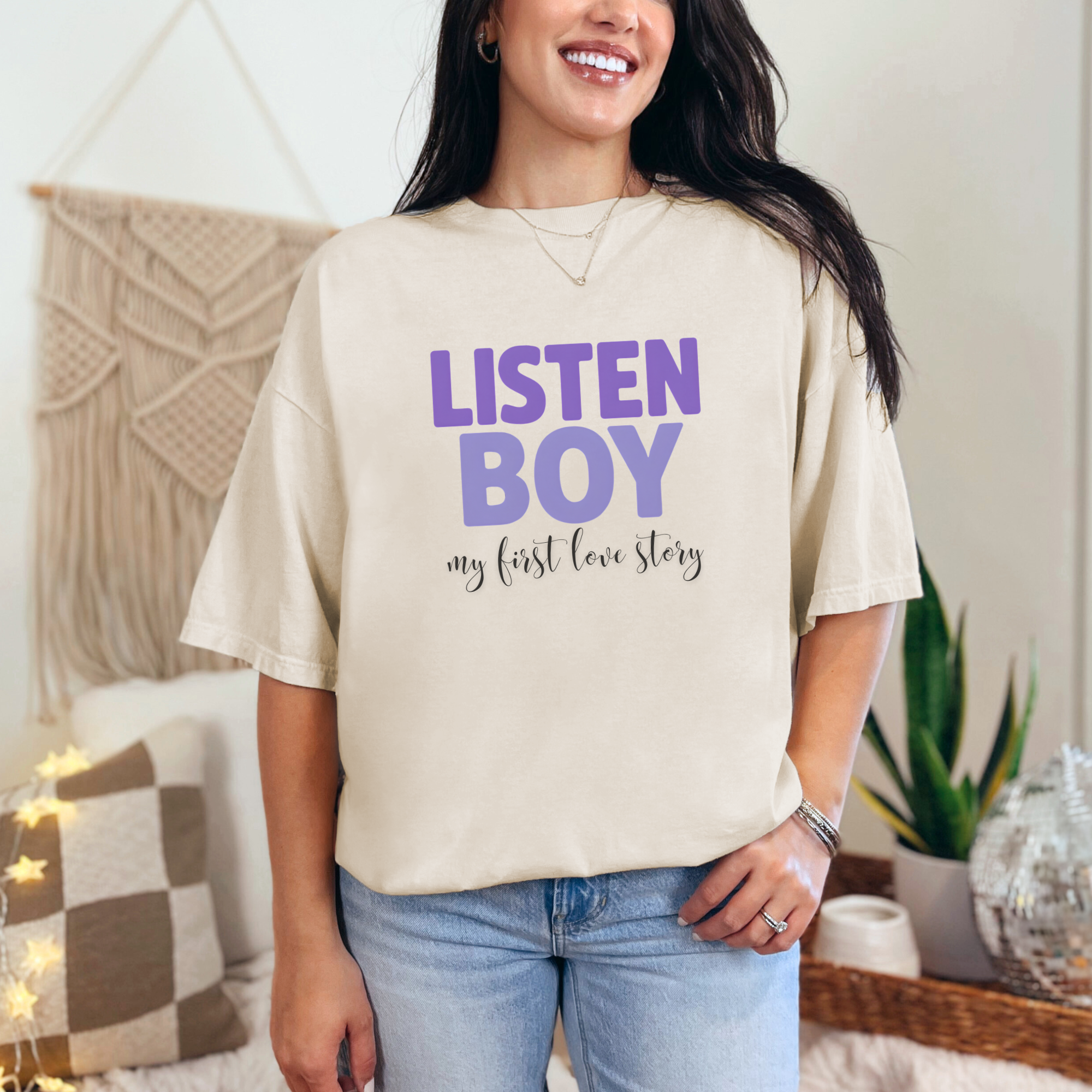 Listen Boy - My First Love Story Tee product thumbnail image