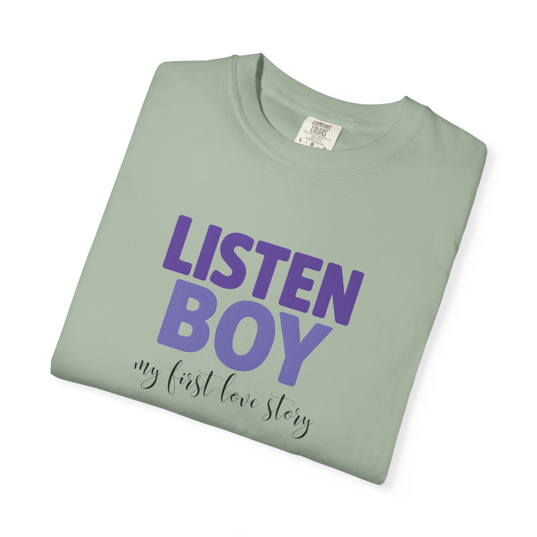 Listen Boy - My First Love Story Tee product thumbnail image Listen Boy - My First Love Story Tee product thumbnail image