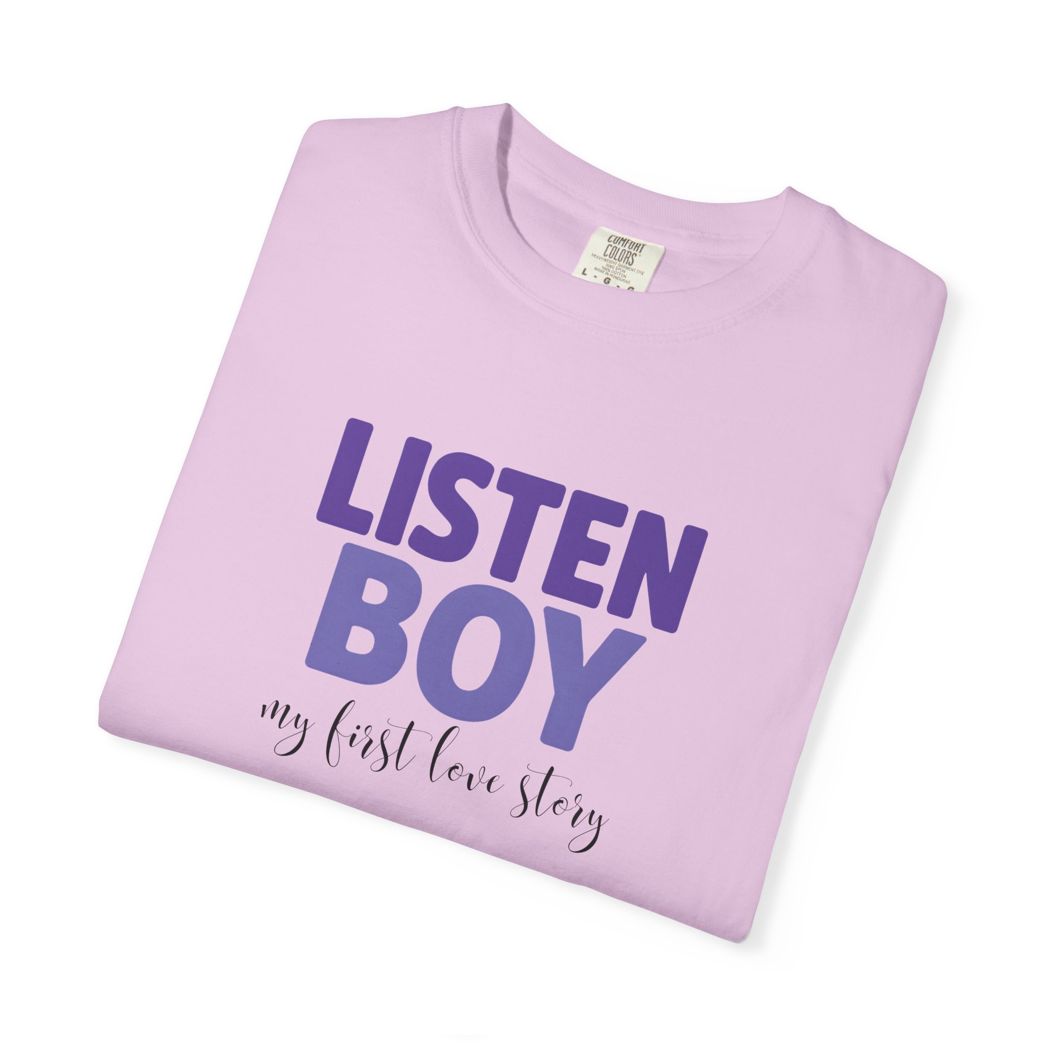Listen Boy - My First Love Story Tee product thumbnail image Listen Boy - My First Love Story Tee product thumbnail image
