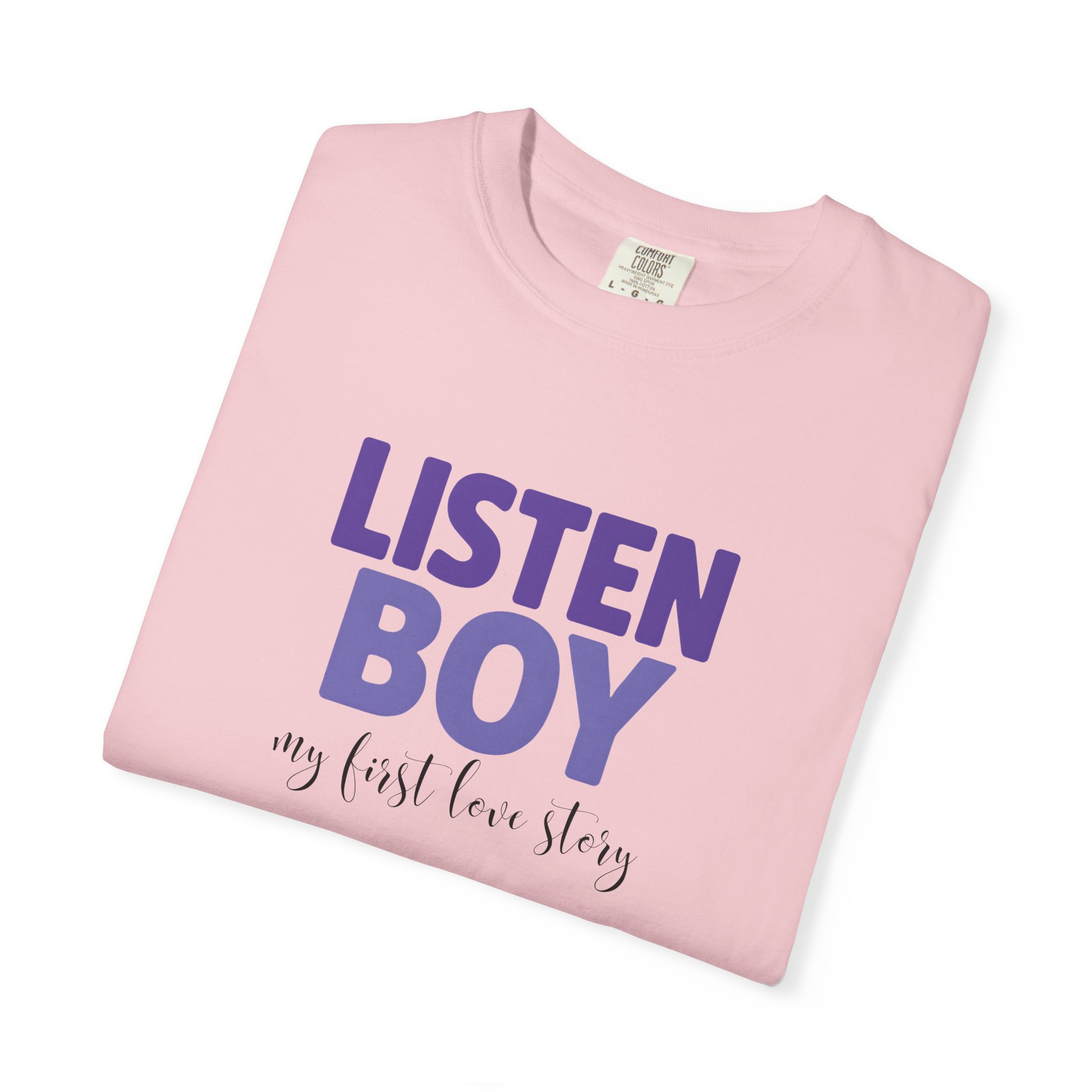 Listen Boy - My First Love Story Tee product thumbnail image Listen Boy - My First Love Story Tee product thumbnail image