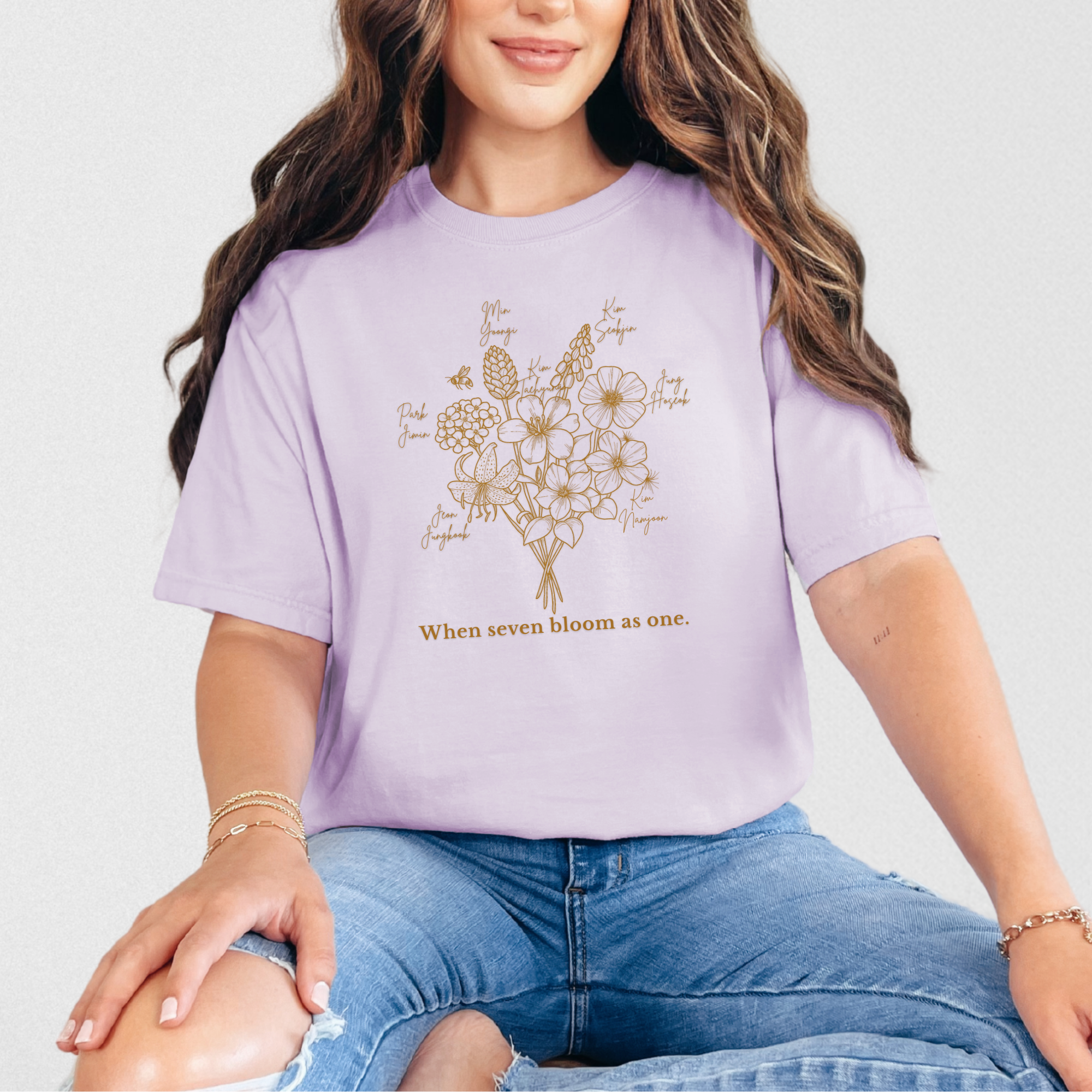 OT7 Birth Flower "When Seven Bloom As One" Shirt product thumbnail image