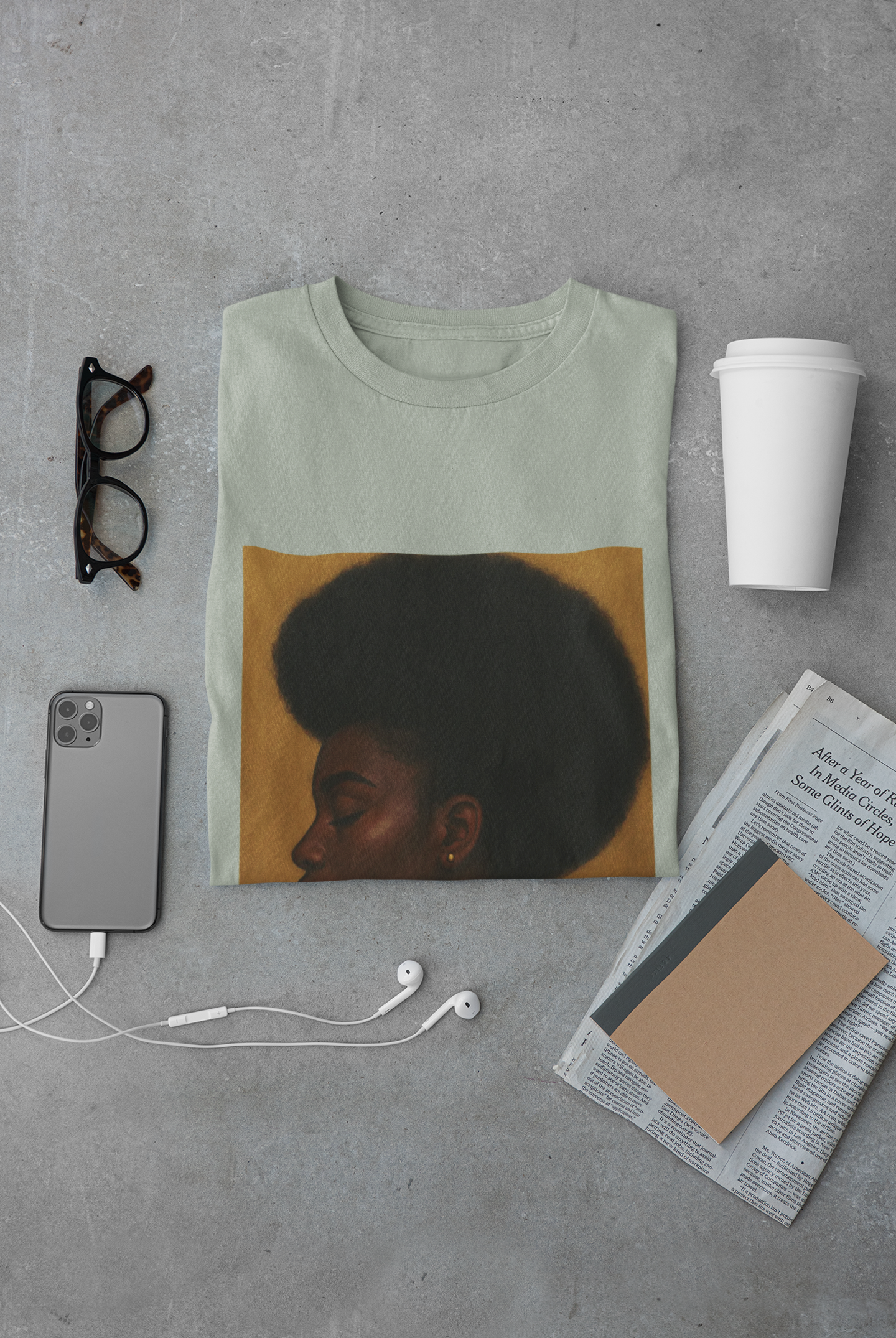 Unisex “Love In Silence – Calm Resilience” T-Shirt | Afro Art Design by Mr. Bee Melodies | Brooklyn 2 Ohio Apparel product thumbnail image