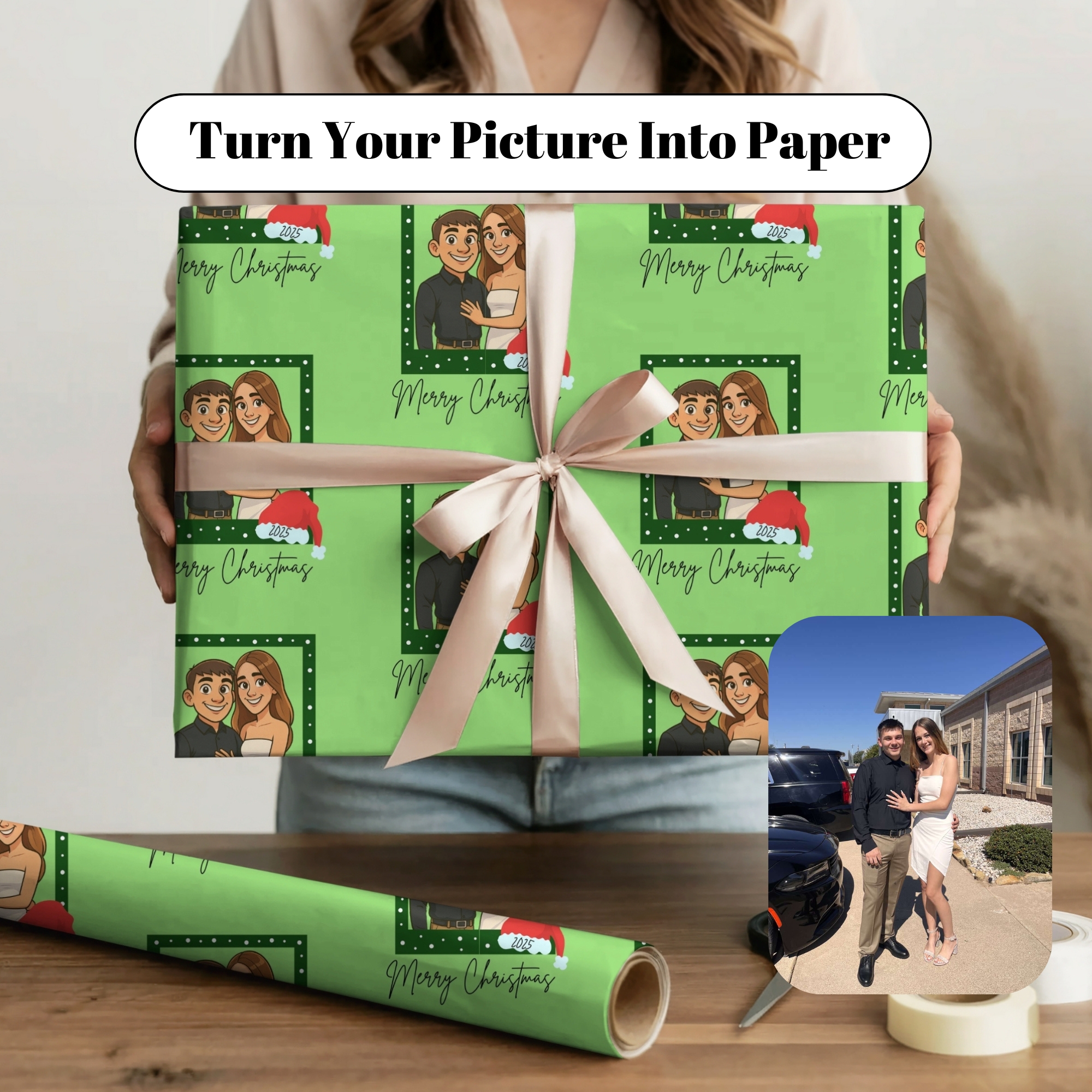 Custom Photo Christmas Wrapping Paper — 'Merry Christmas' Personalized Holiday Gift Wrap 2025 Christmas Custom Photo Christmas Wrapping Paper — 'Merry Christmas' Personalized Holiday Gift Wrap 2025 Christmas