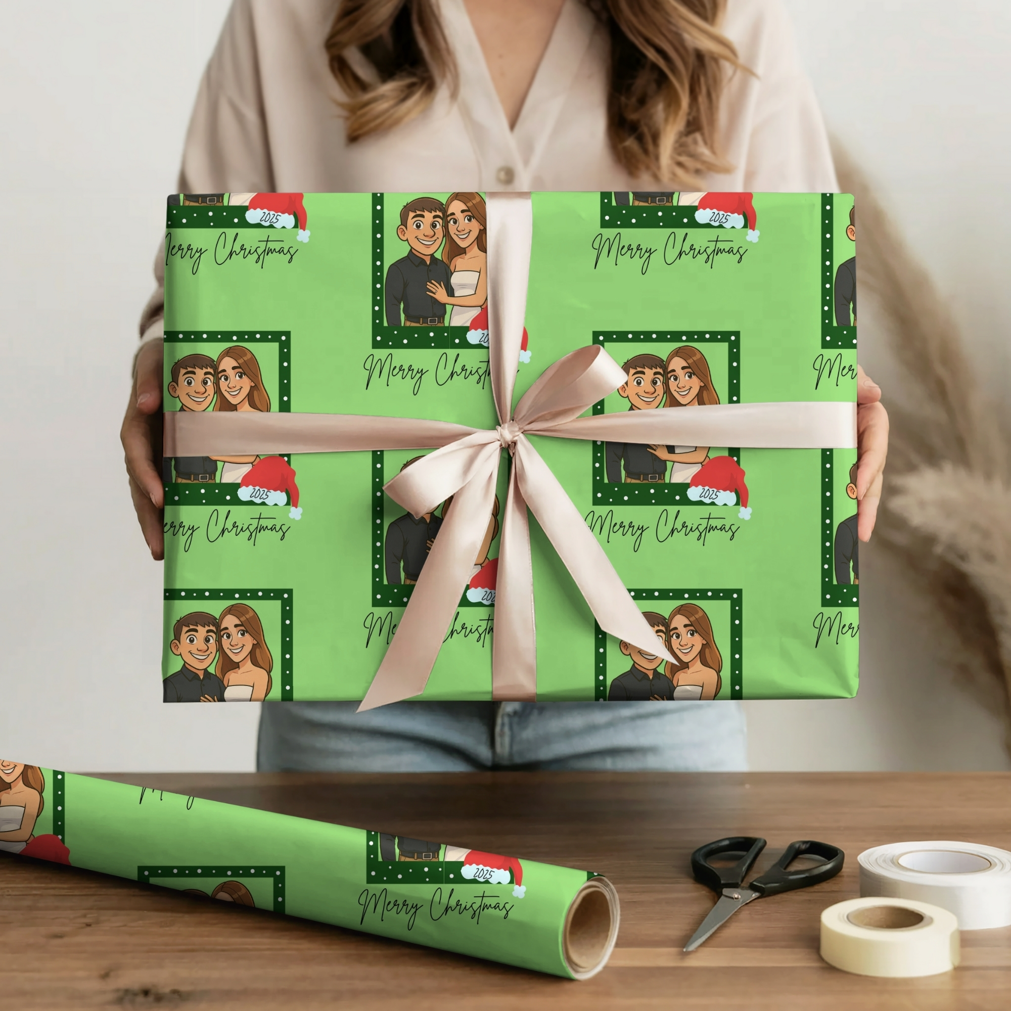 Custom Photo Christmas Wrapping Paper — 'Merry Christmas' Personalized Holiday Gift Wrap 2025 Christmas product thumbnail image Custom Photo Christmas Wrapping Paper — 'Merry Christmas' Personalized Holiday Gift Wrap 2025 Christmas product thumbnail image