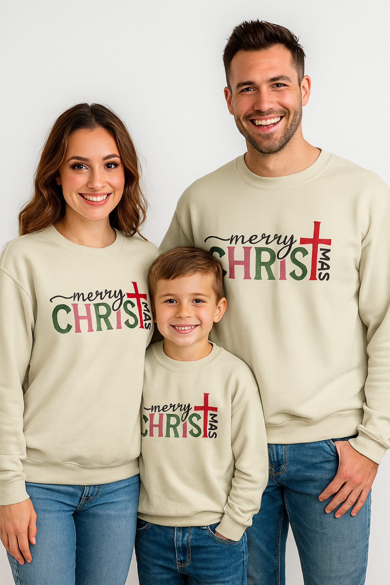 Christmas Crewneck Sweatshirt - Merry CHRISTmas Design Christmas Crewneck Sweatshirt - Merry CHRISTmas Design