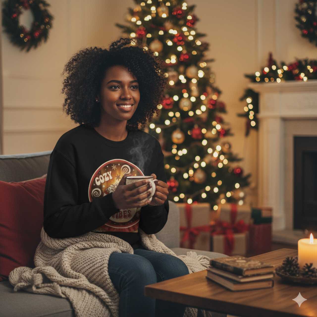 Cozy Christmas Vibes Sweatshirt product thumbnail image Cozy Christmas Vibes Sweatshirt product thumbnail image