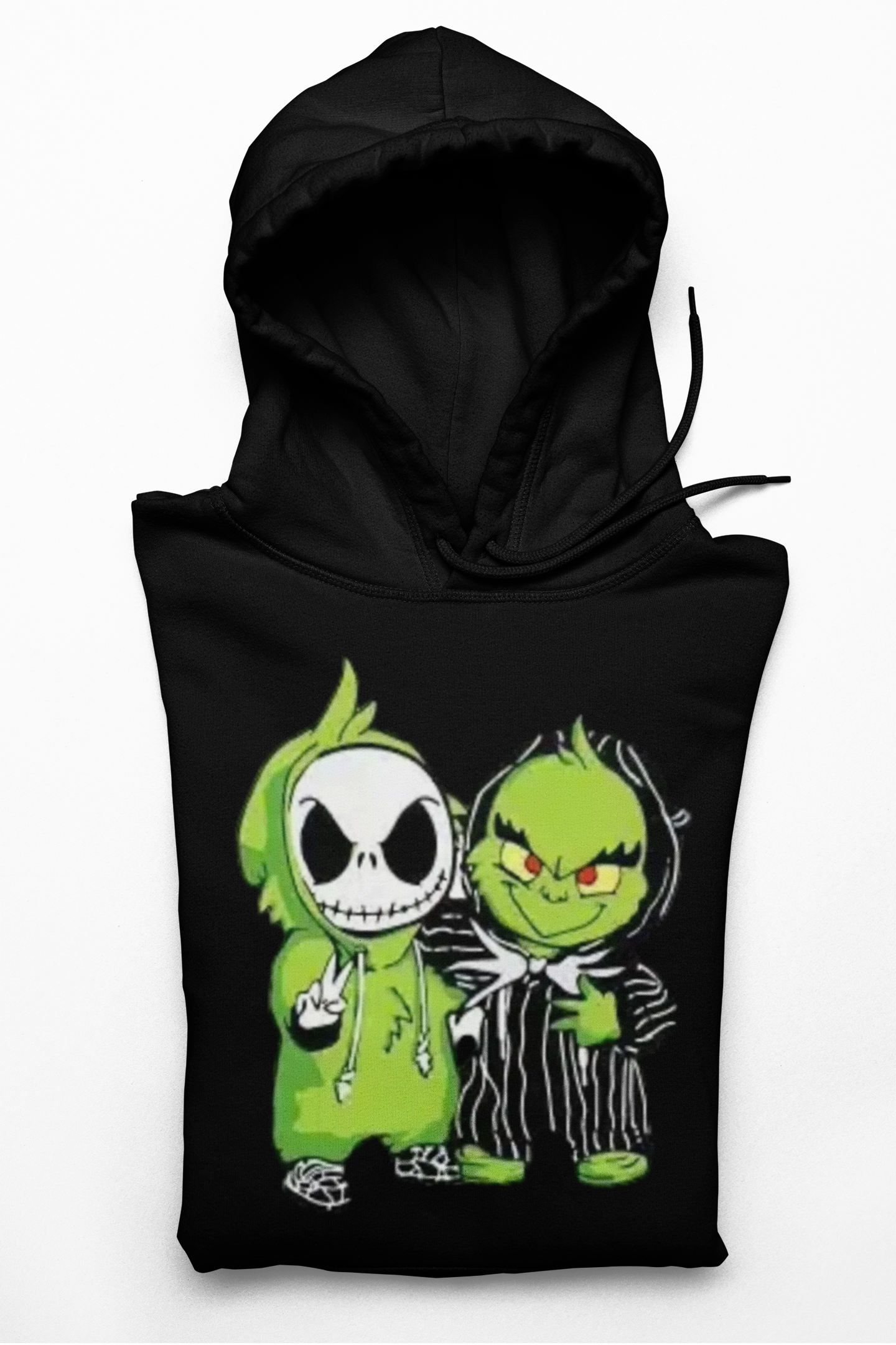 Halloween Duo Crewneck Sweatshirt — Cute Jack Skellington &amp; Grinch Characters product thumbnail image