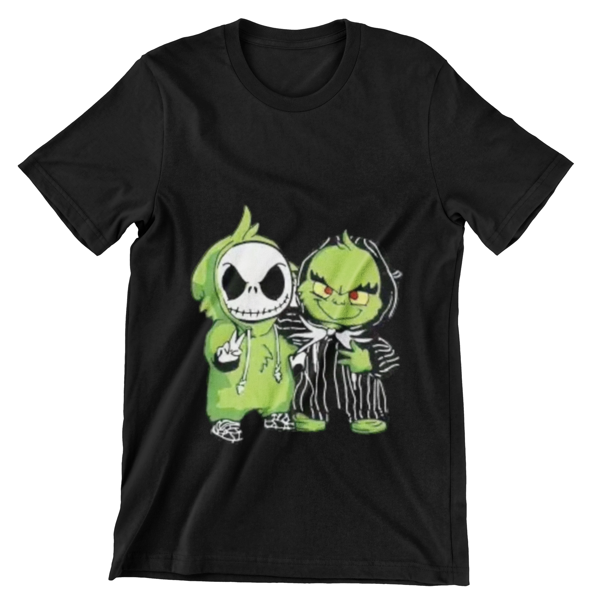 Halloween Duo Crewneck Sweatshirt — Cute Jack Skellington &amp; Grinch Characters product thumbnail image