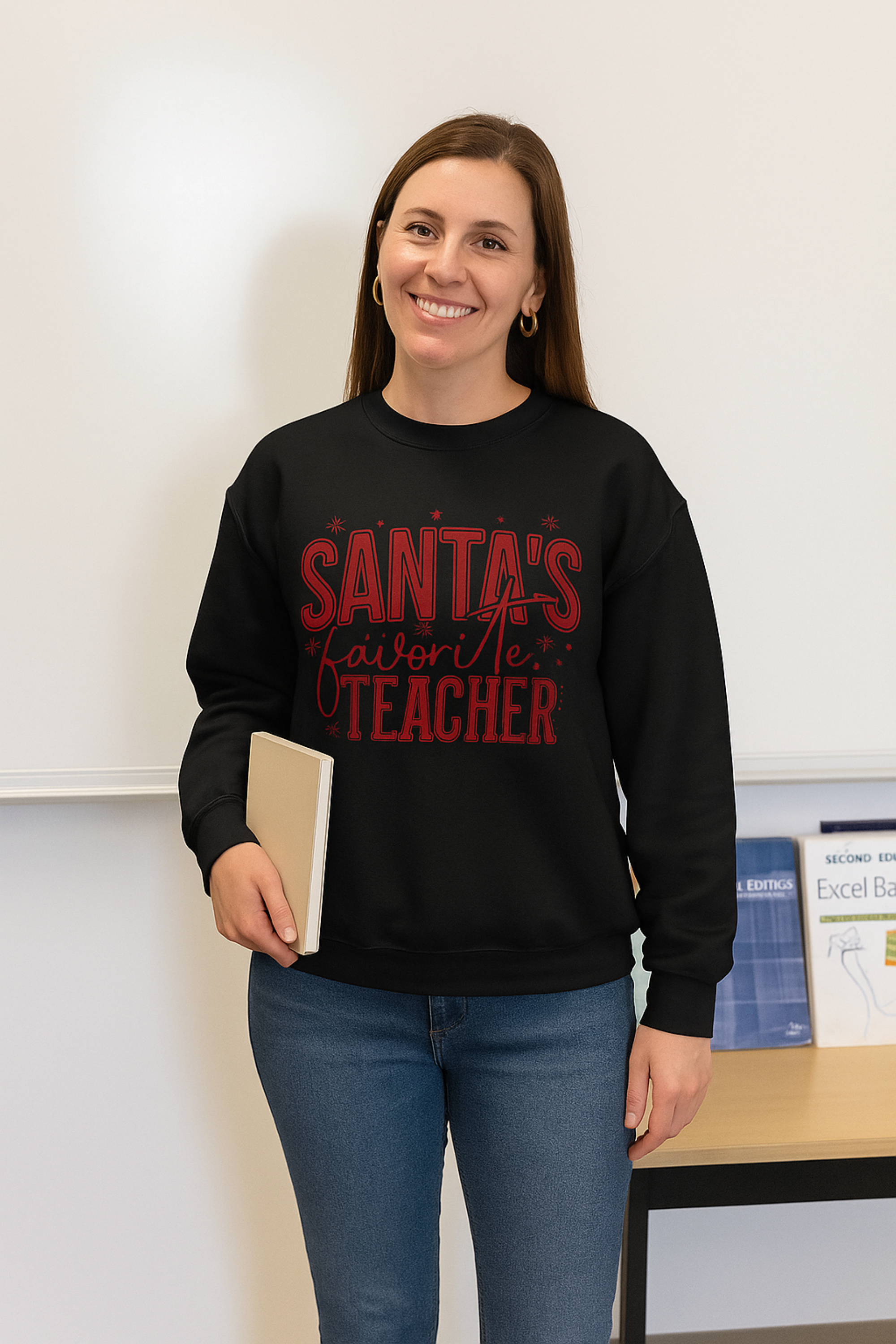 Santa's Favorite Teacher Crewneck Sweatshirt - Unisex product thumbnail image Santa's Favorite Teacher Crewneck Sweatshirt - Unisex product thumbnail image