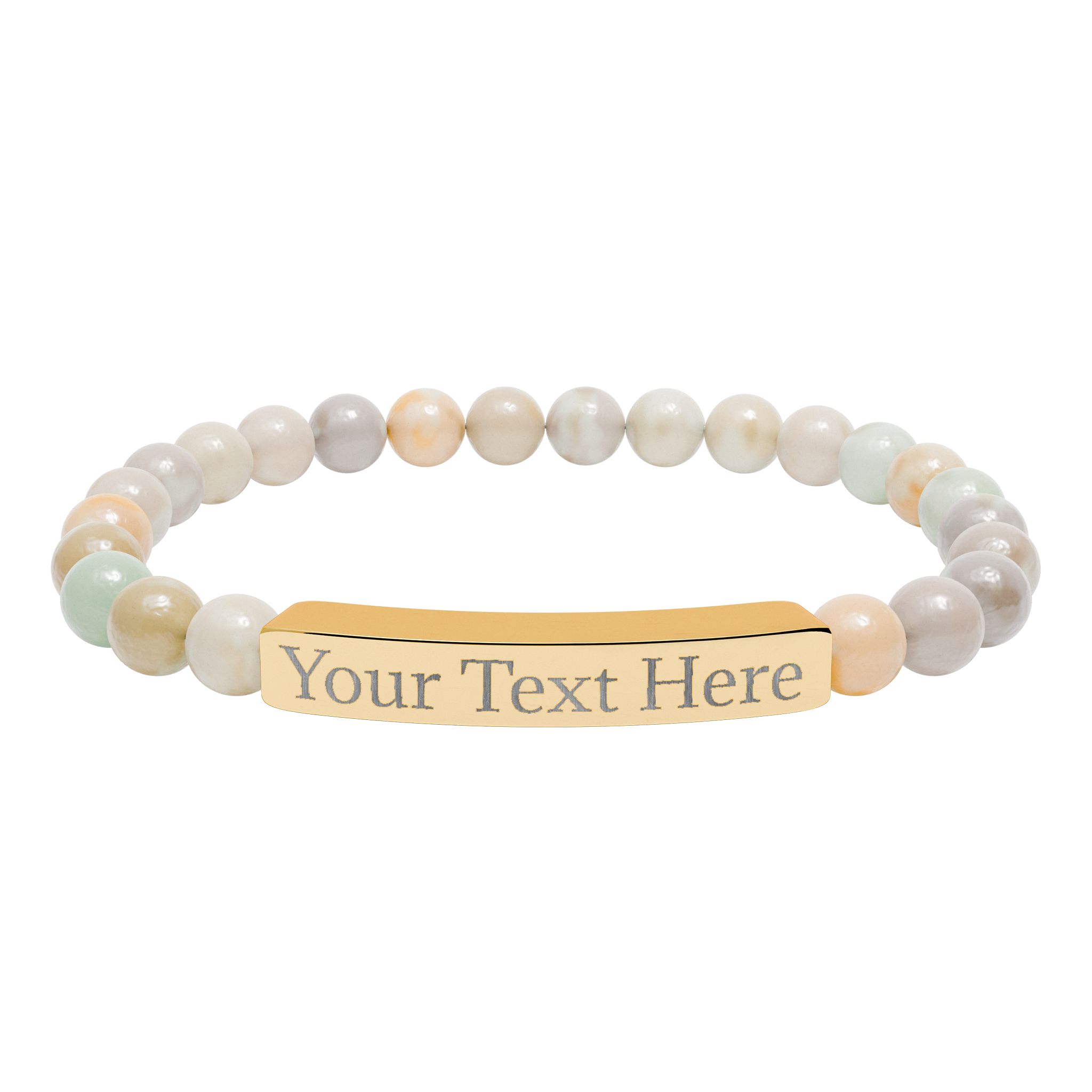 Personalized Engraved Gemstone Bar Stretch Bracelet product thumbnail image Personalized Engraved Gemstone Bar Stretch Bracelet product thumbnail image