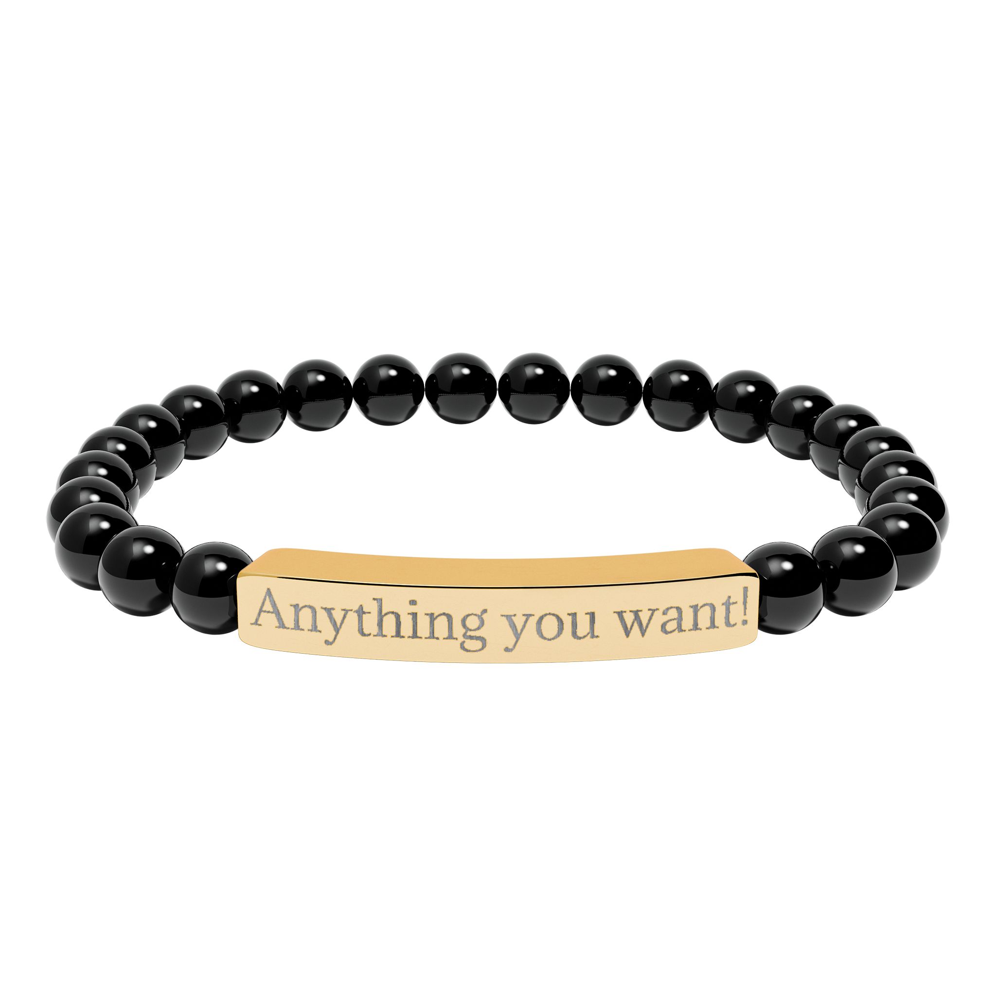 Personalized Engraved Gemstone Bar Stretch Bracelet  product thumbnail image