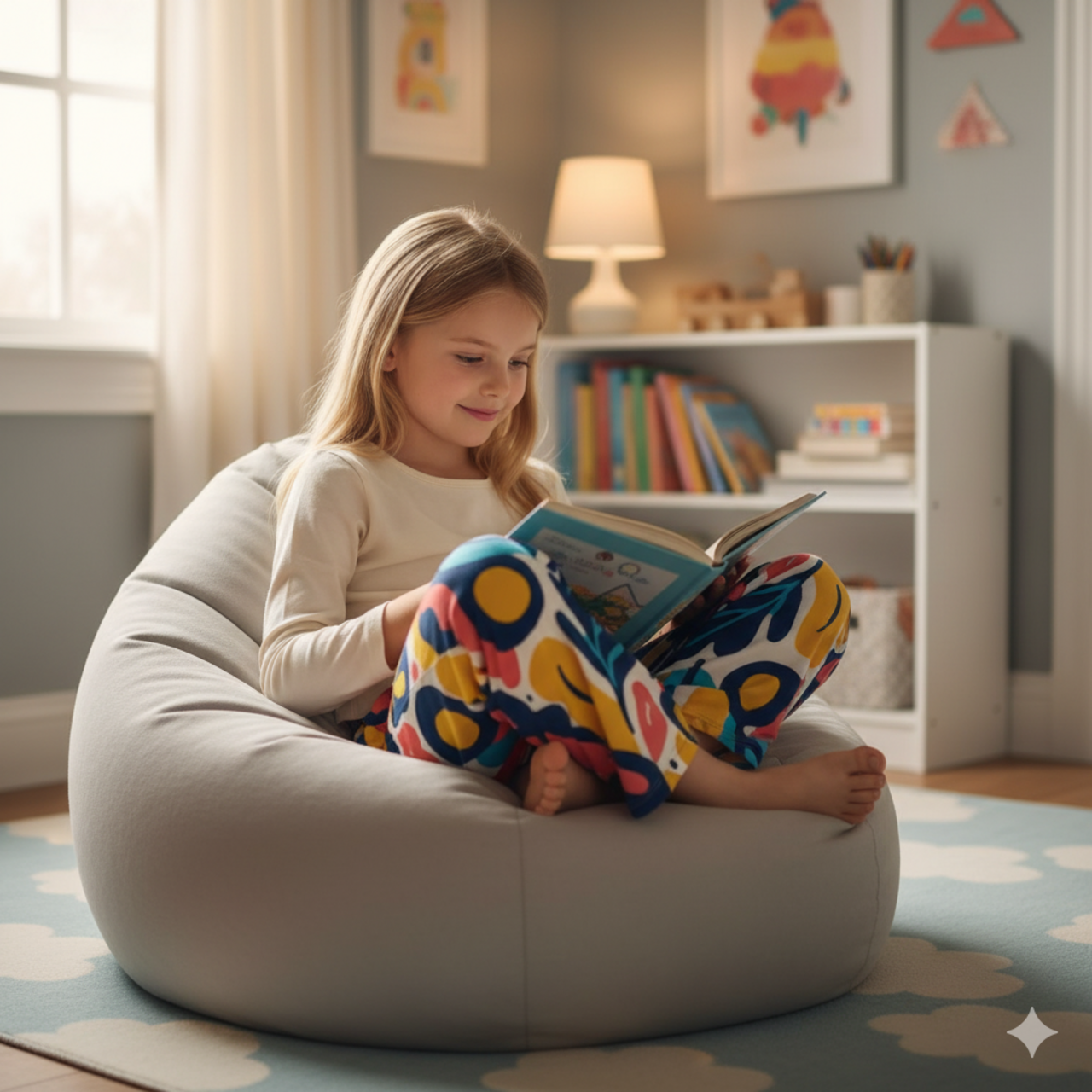 Kids Lounge Pants — Colorful Abstract Floral All-Over Print product thumbnail image Kids Lounge Pants — Colorful Abstract Floral All-Over Print product thumbnail image