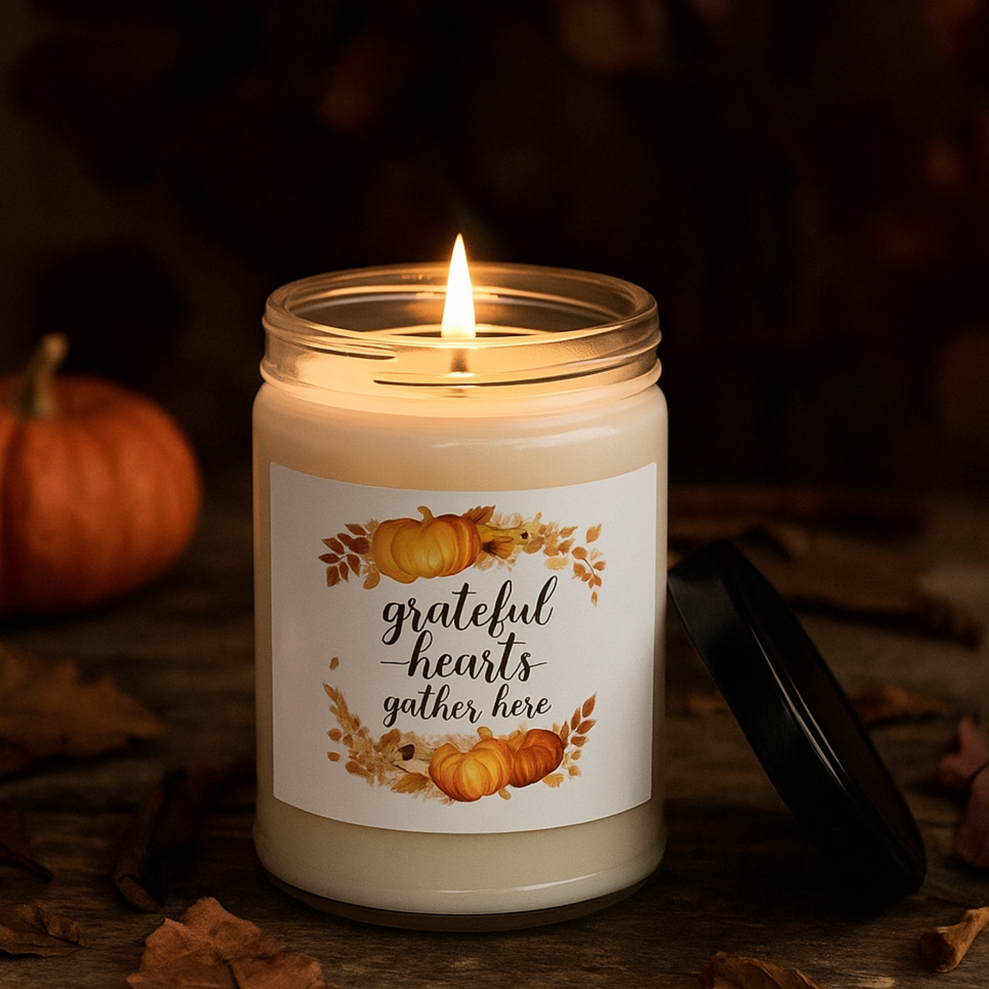 Grateful Hearts Gather Here Fall Candle Thanksgiving Pumpkin Soy Candle Gift Cozy Autumn Decor Rustic Harvest Scented Candle 9oz Grateful Hearts Gather Here Fall Candle Thanksgiving Pumpkin Soy Candle Gift Cozy Autumn Decor Rustic Harvest Scented Candle 9oz