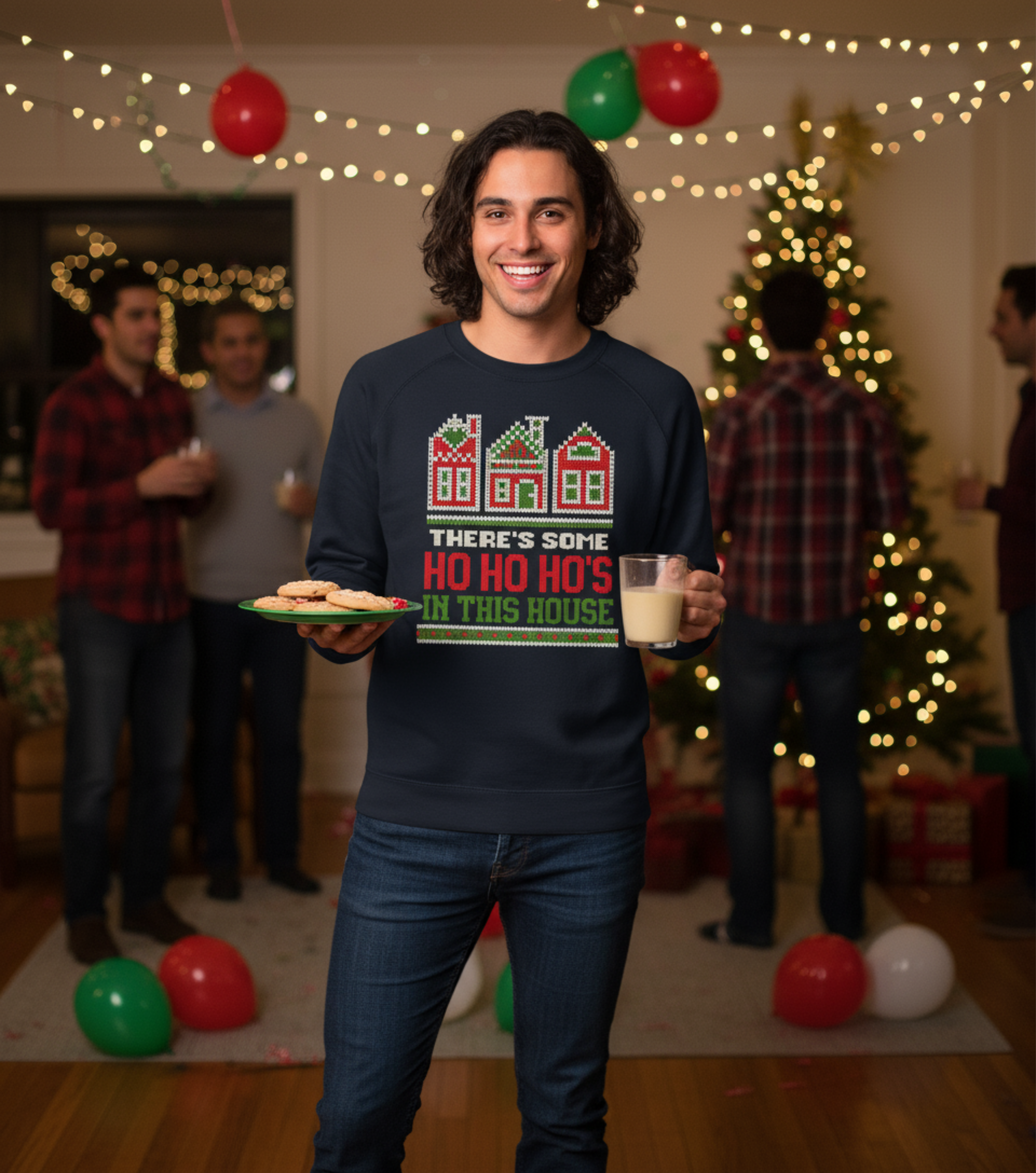 "There's Some Ho Ho Ho's In This House" Crewneck I Funny Ugly Christmas Sweater product thumbnail image