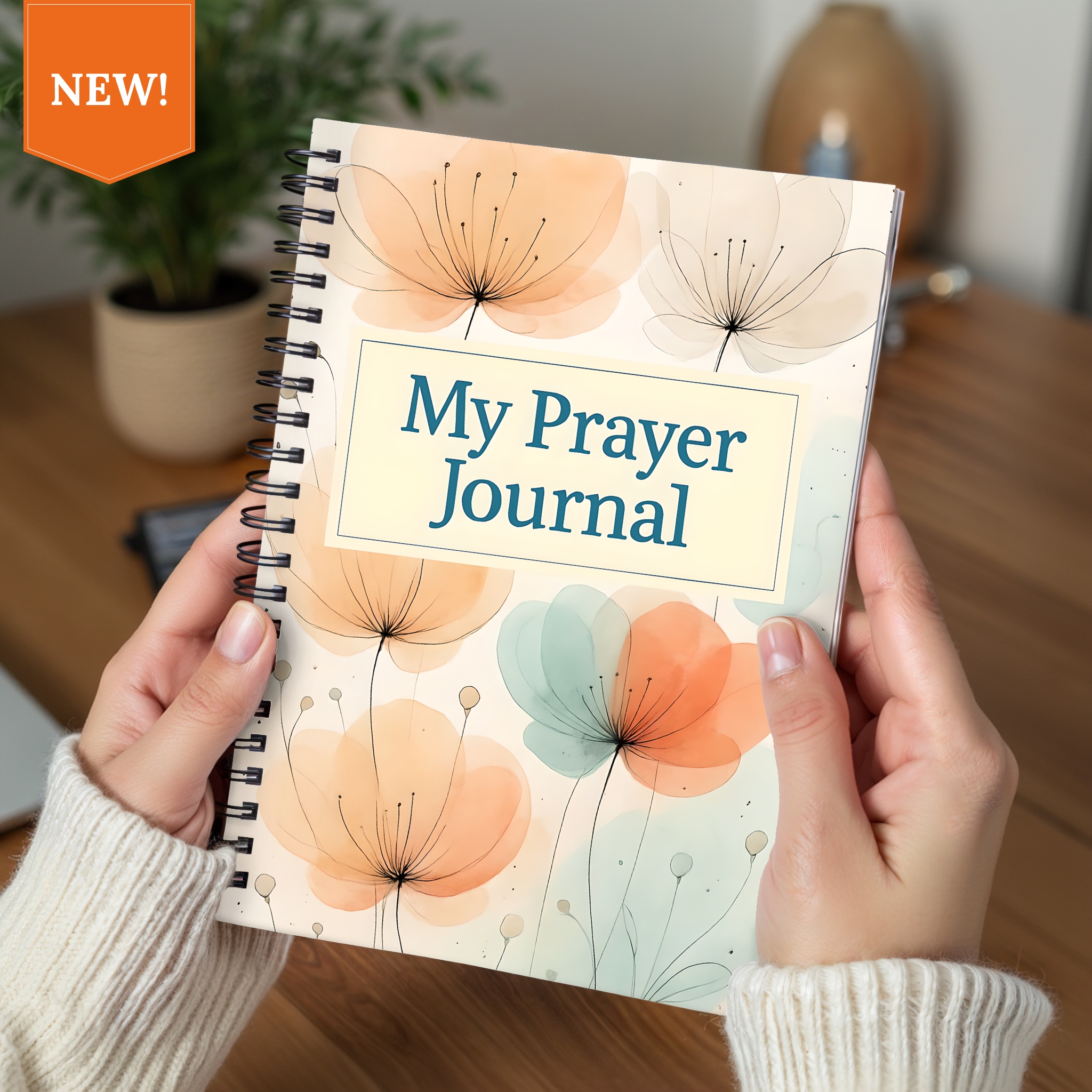 Prayer Journal Spiral Notebook Floral My Prayer Journal, Ruled Lined Notebook for Daily Devotion &amp; Gratitude product thumbnail image