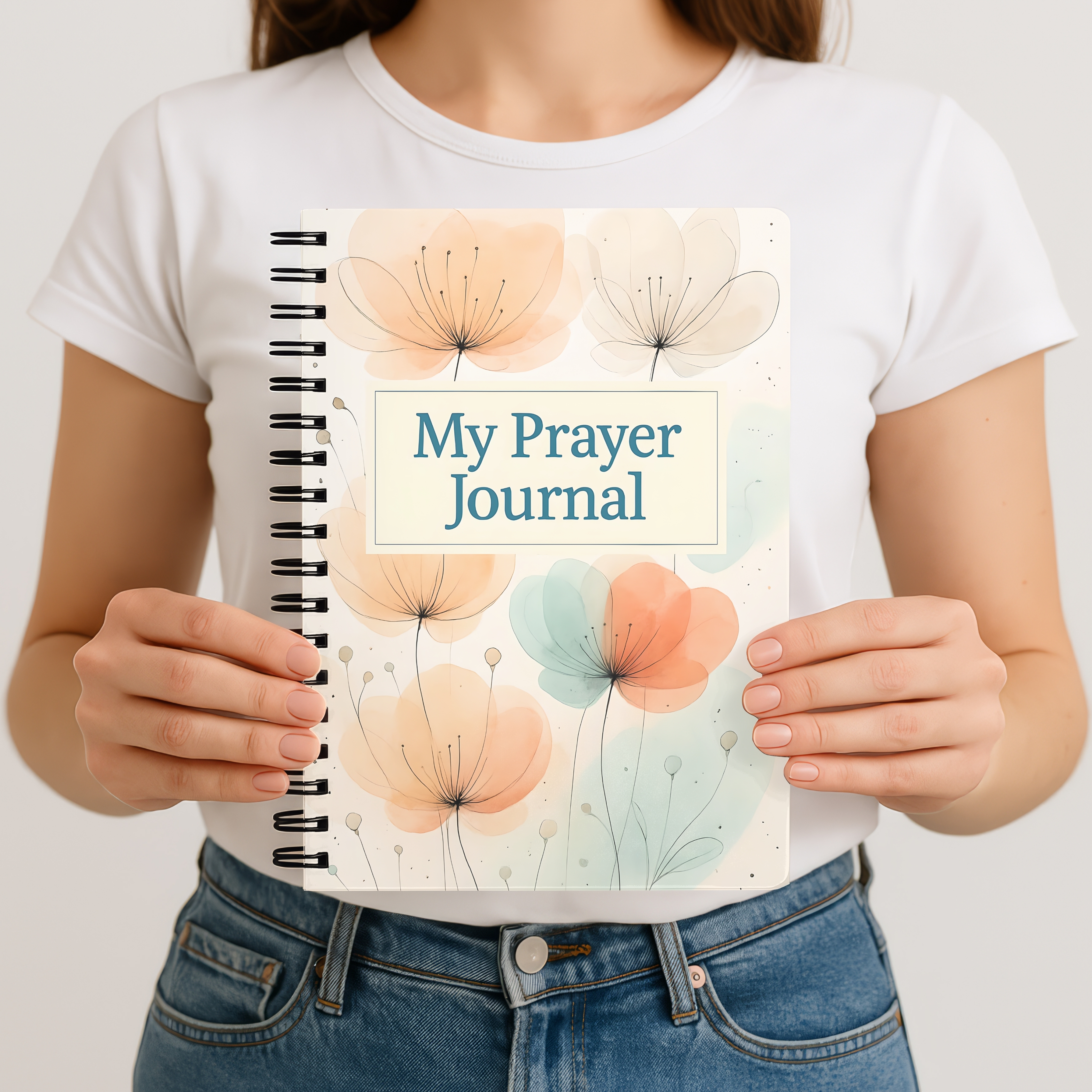 Prayer Journal Spiral Notebook Floral My Prayer Journal, Ruled Lined Notebook for Daily Devotion &amp; Gratitude product thumbnail image