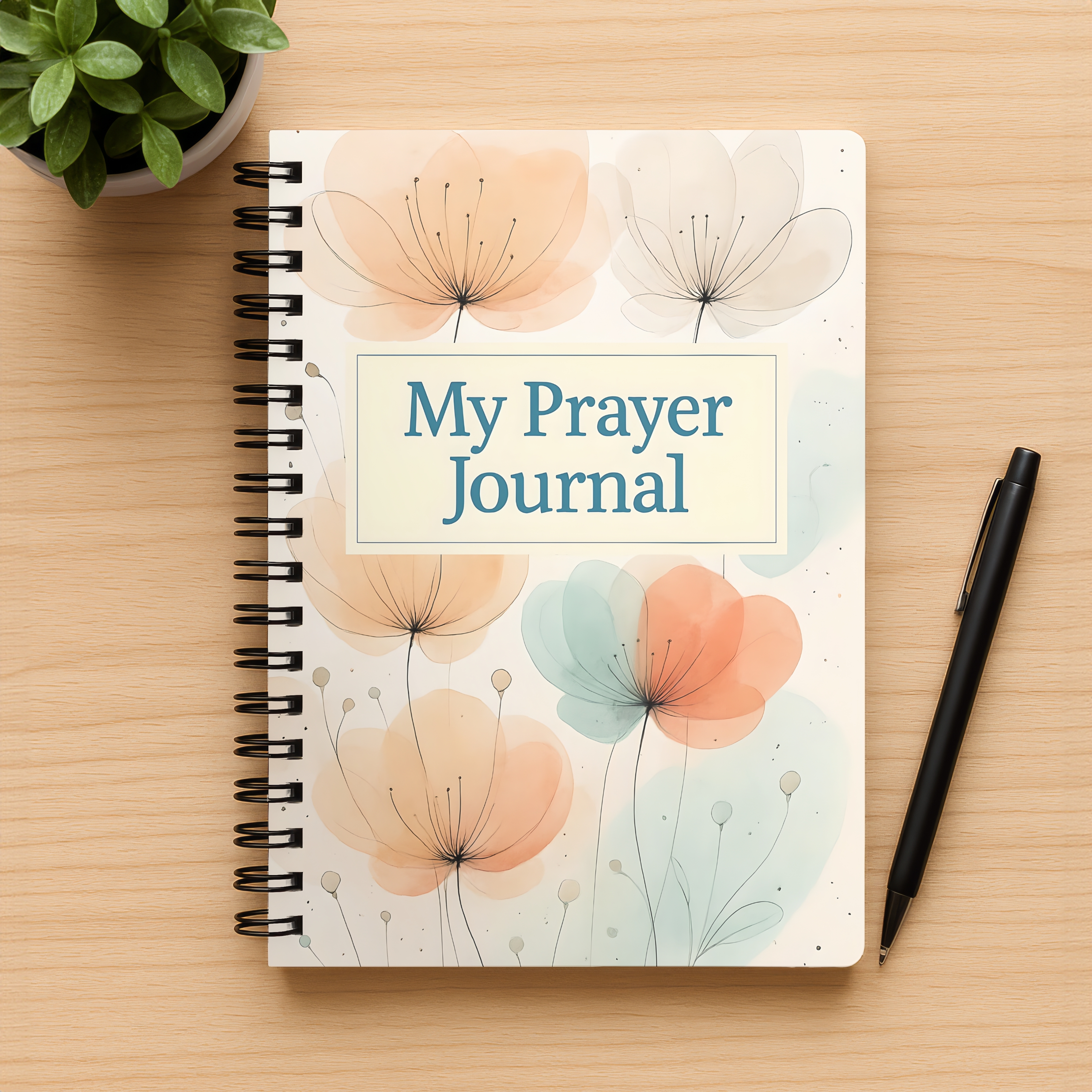 Prayer Journal Spiral Notebook Floral My Prayer Journal, Ruled Lined Notebook for Daily Devotion &amp; Gratitude product thumbnail image