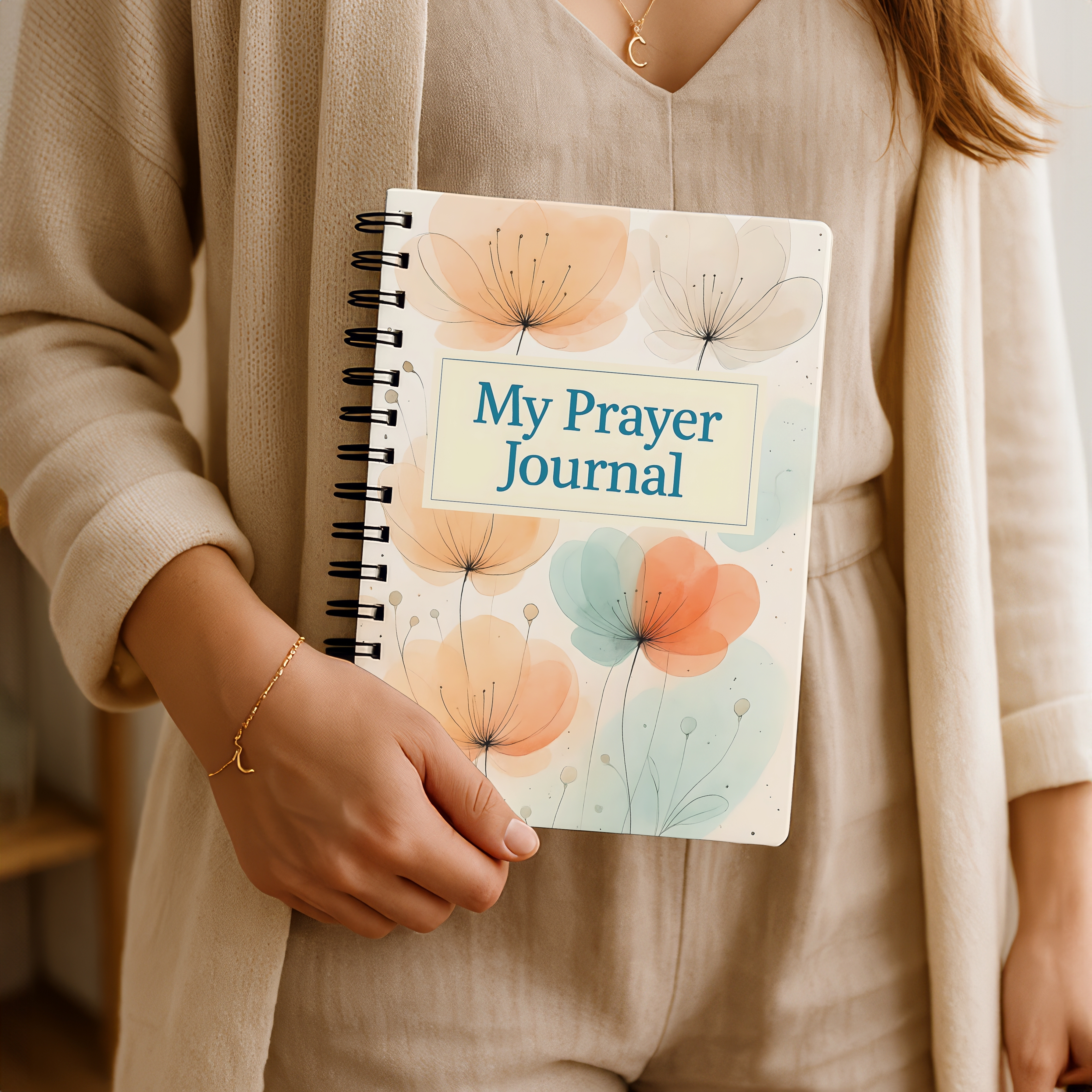 Prayer Journal Spiral Notebook Floral My Prayer Journal, Ruled Lined Notebook for Daily Devotion &amp; Gratitude product thumbnail image