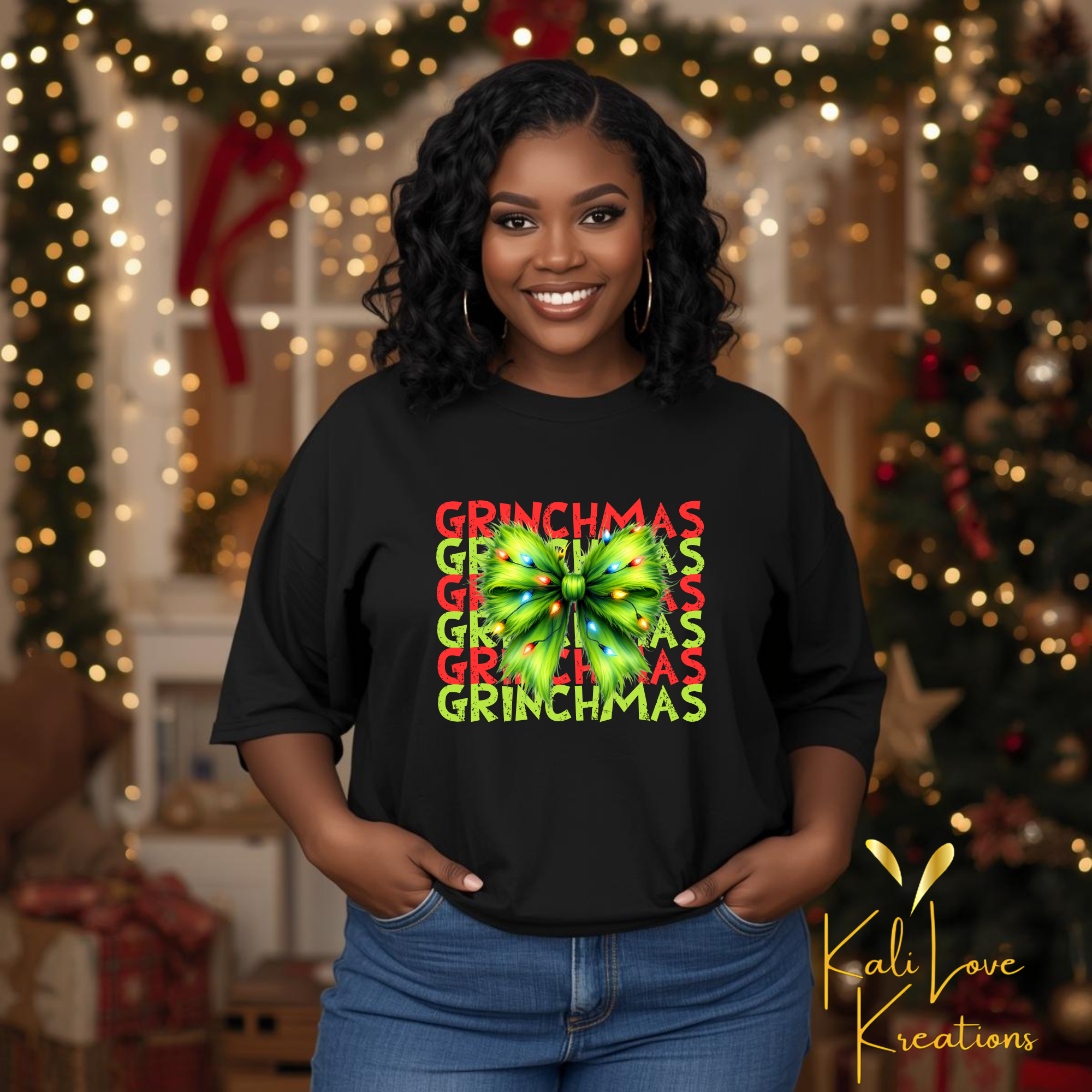 Grinchmas with Bow Unisex Softstyle T-Shirt product thumbnail image Grinchmas with Bow Unisex Softstyle T-Shirt product thumbnail image