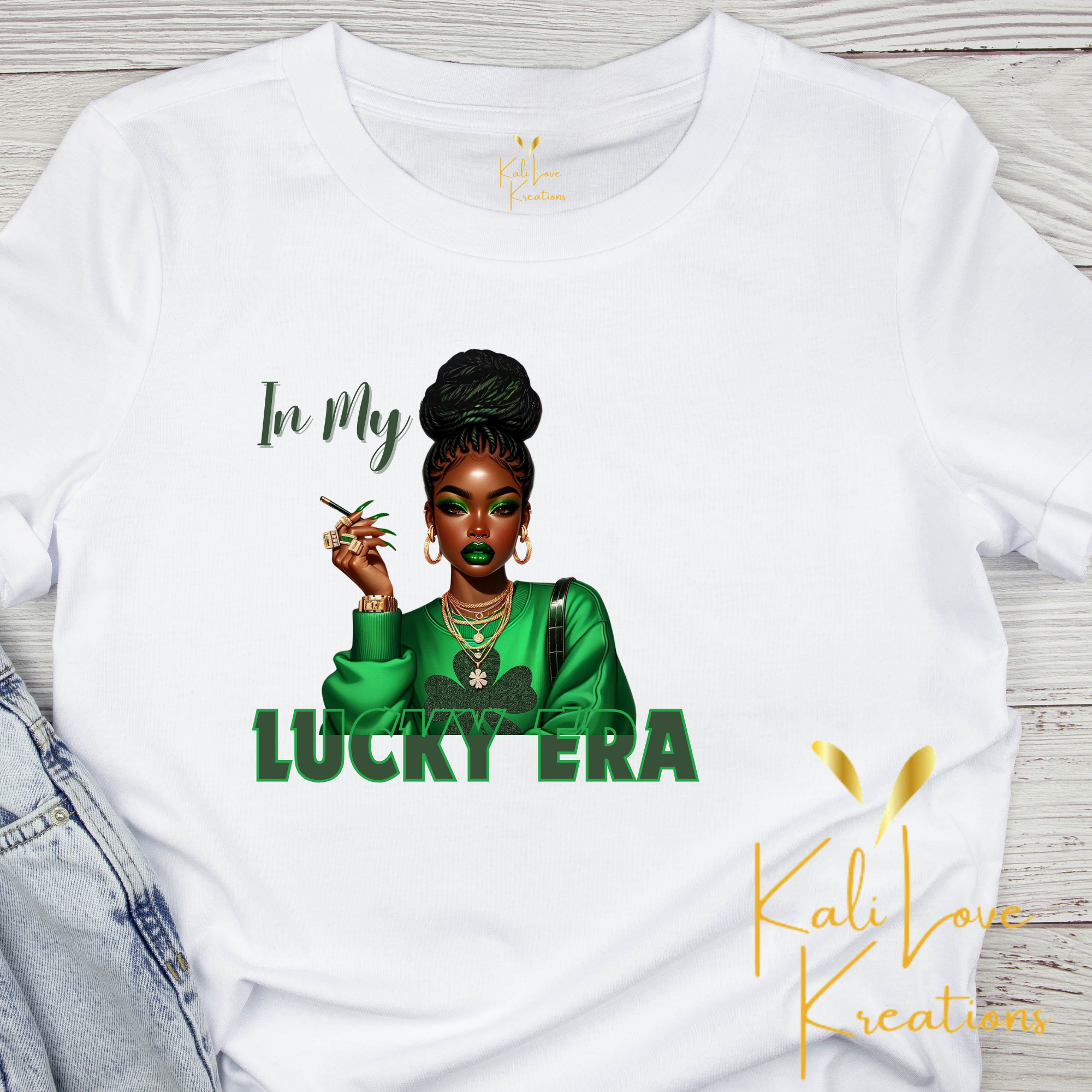 Black Woman In My Lucky Era T-Shirt product thumbnail image Black Woman In My Lucky Era T-Shirt product thumbnail image