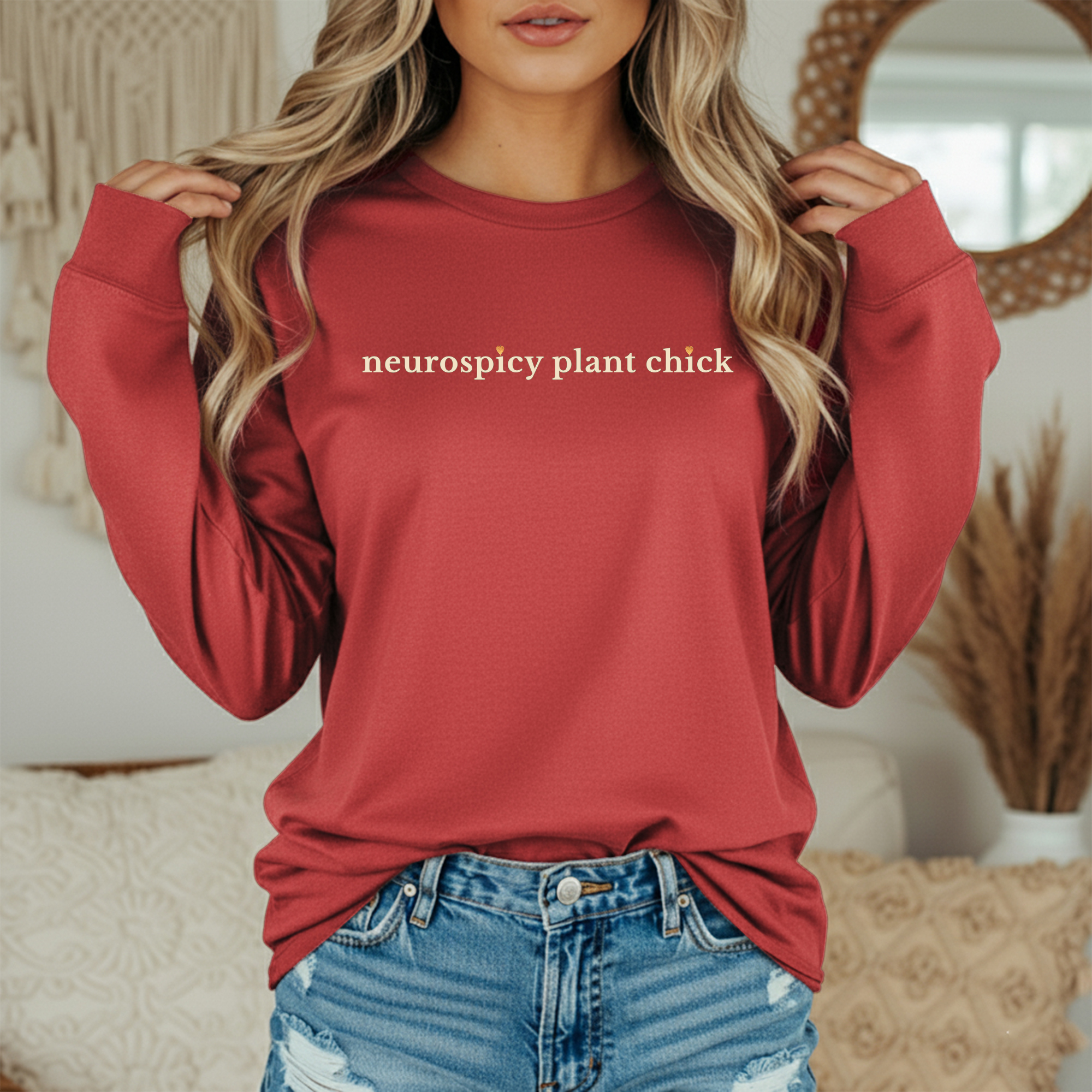 Neurospicy Plant Chick Long Sleeve Tee | Cozy Shirt for Plant Lovers product thumbnail image Neurospicy Plant Chick Long Sleeve Tee | Cozy Shirt for Plant Lovers product thumbnail image