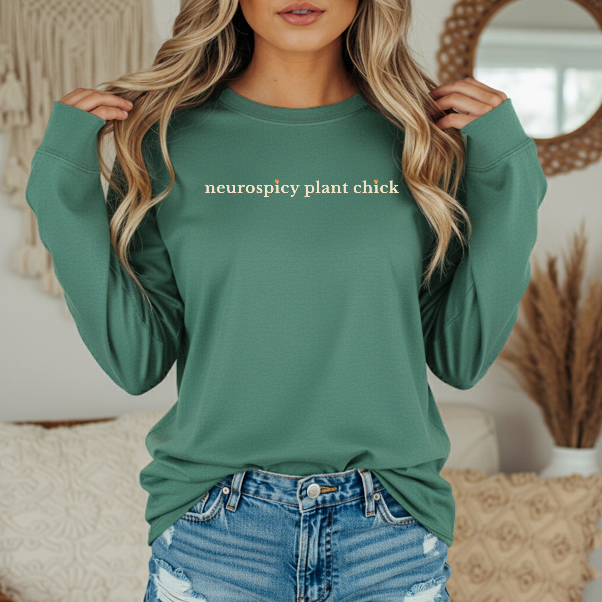 Neurospicy Plant Chick Long Sleeve Tee | Cozy Shirt for Plant Lovers product thumbnail image Neurospicy Plant Chick Long Sleeve Tee | Cozy Shirt for Plant Lovers product thumbnail image