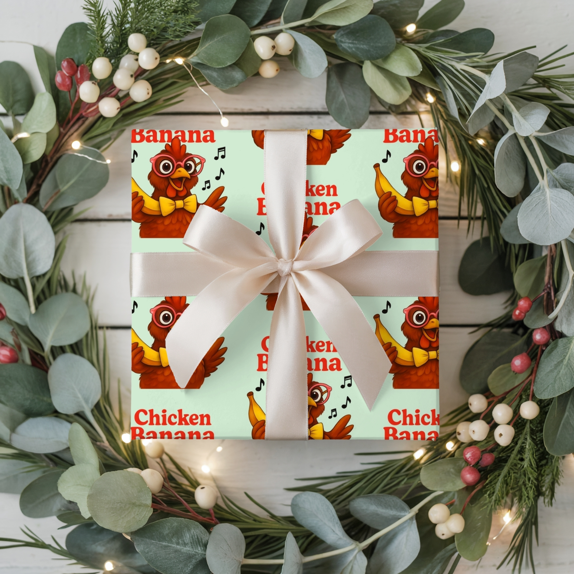 Chicken Bandana Wrapping Paper – Cute Rooster Pattern Gift Wrap for Farm Lovers, Country Kitchen, Thanksgiving &amp; Birthday product thumbnail image