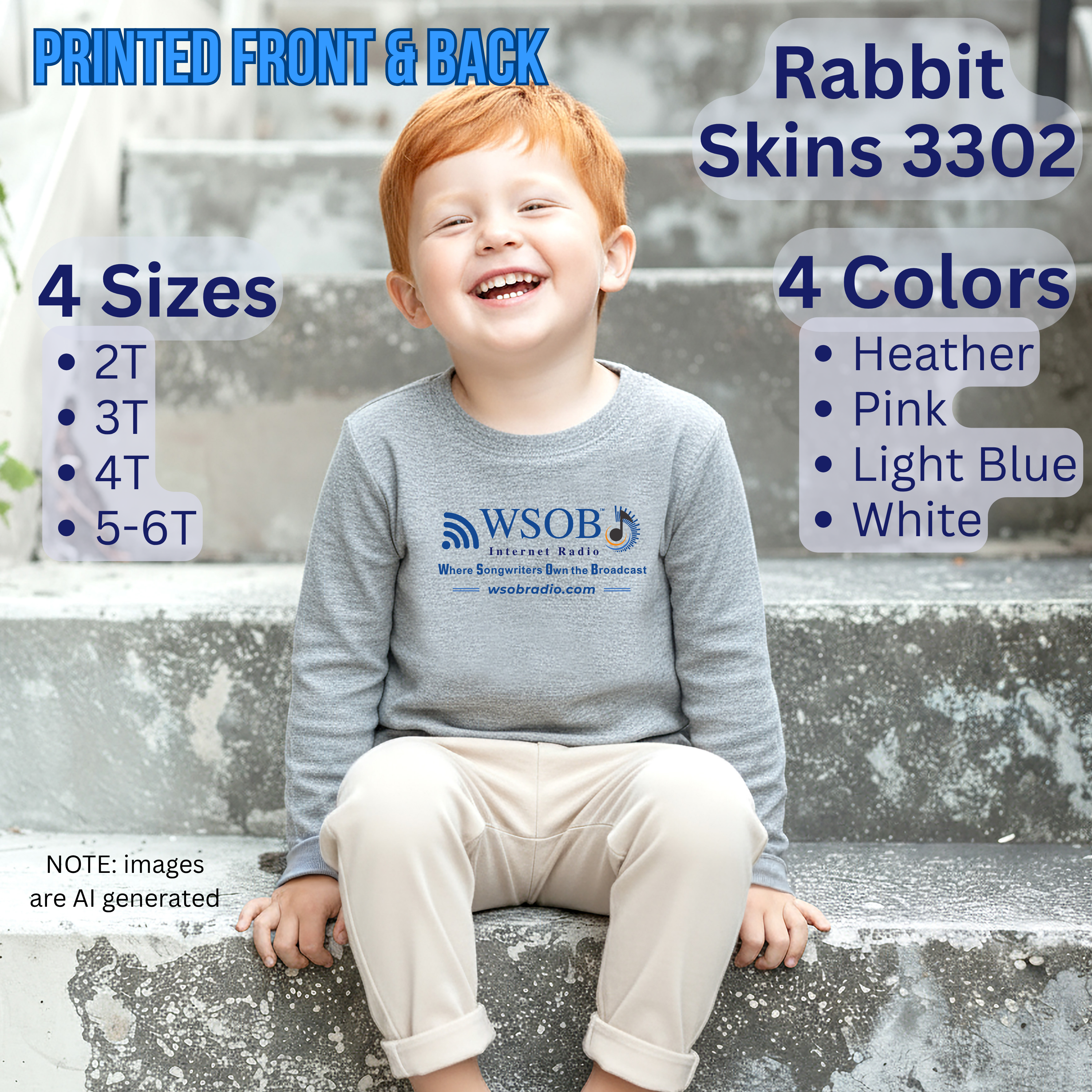 Printed (2 area) Toddler Long Sleeve Tee product thumbnail image Printed (2 area) Toddler Long Sleeve Tee product thumbnail image