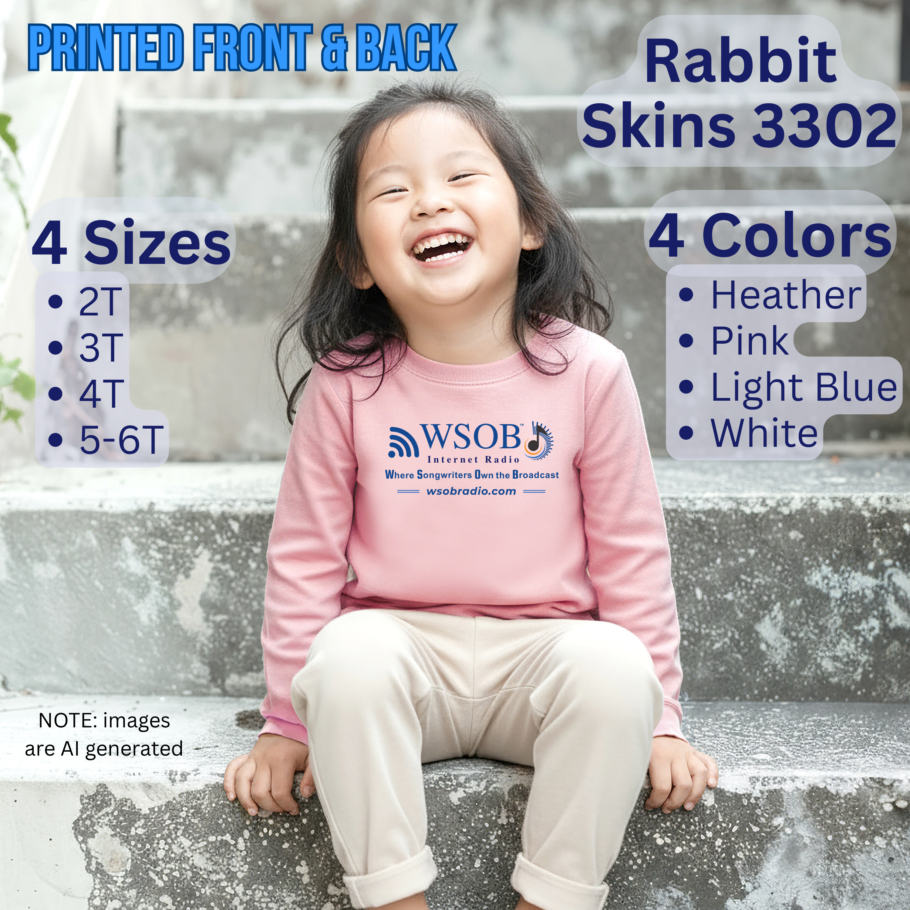 Printed (2 area) Toddler Long Sleeve Tee product thumbnail image Printed (2 area) Toddler Long Sleeve Tee product thumbnail image