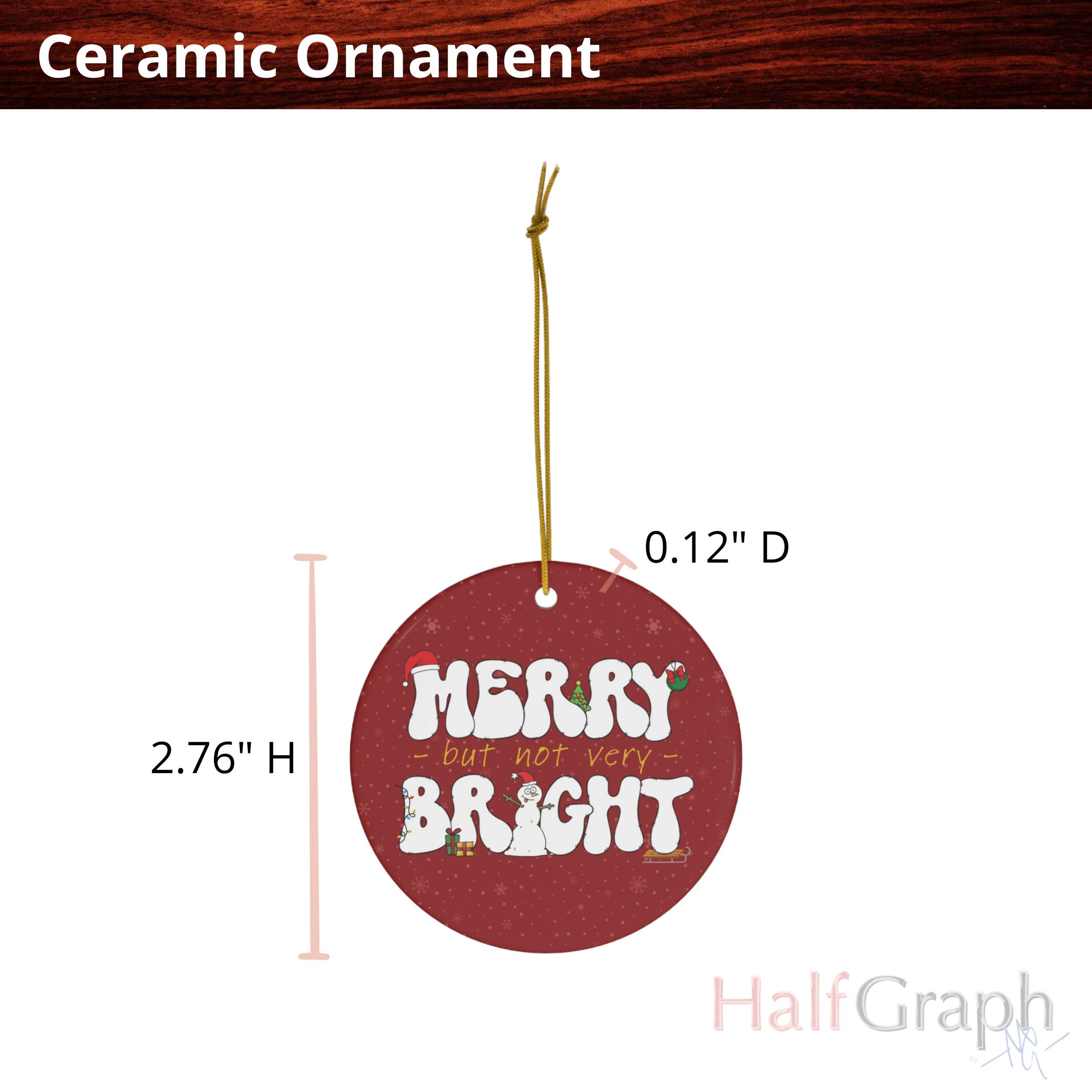 Sarcastic Ceramic Ornaments, Christmas Tree Decor, Merry But Not Very Bright Ornament, Xmas Holiday Gift, Double-Sided, Festive Home Decor product thumbnail image Sarcastic Ceramic Ornaments, Christmas Tree Decor, Merry But Not Very Bright Ornament, Xmas Holiday Gift, Double-Sided, Festive Home Decor product thumbnail image