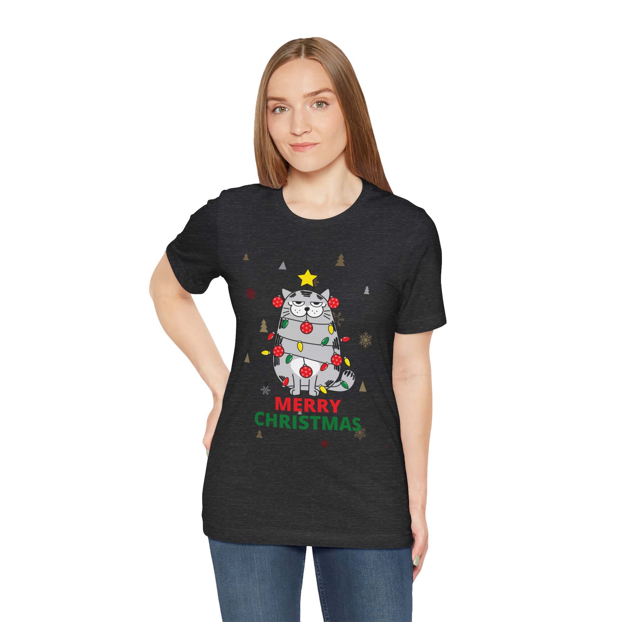 Funny Cat Merry Christmas Tee – “Grumpy Catmas Tree” product thumbnail image Funny Cat Merry Christmas Tee – “Grumpy Catmas Tree” product thumbnail image