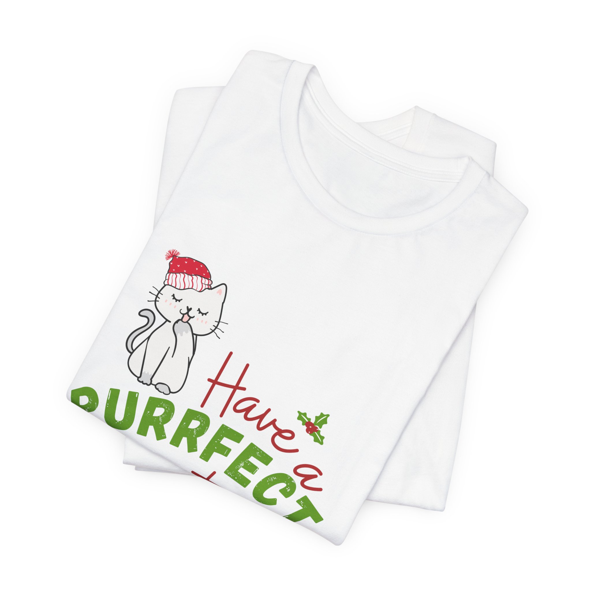 Cute Cat "Have a Purrfect Christmas" T shirt product thumbnail image Cute Cat "Have a Purrfect Christmas" T shirt product thumbnail image